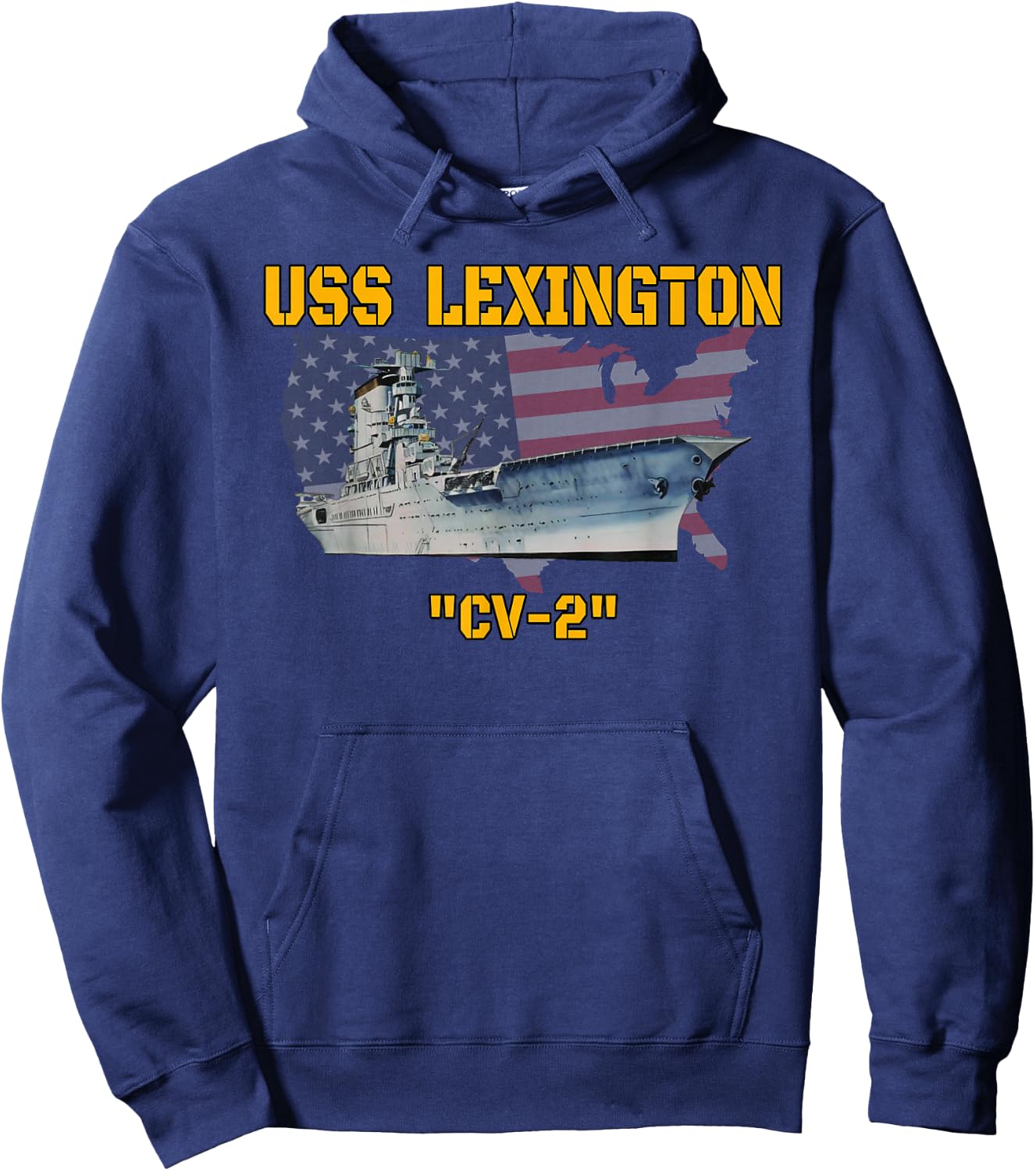 Aircraft Carrier USS Lexington CV-2 Veterans Day Fathers Day Hoodie - Hoodie | Navy