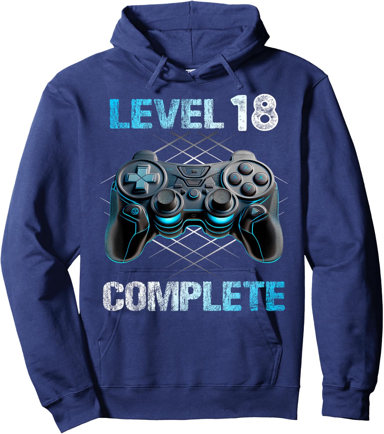 Level 18 Complete Gamer Boy 18th Birthday Unlocked , black Hoodie - Hoodie | Navy