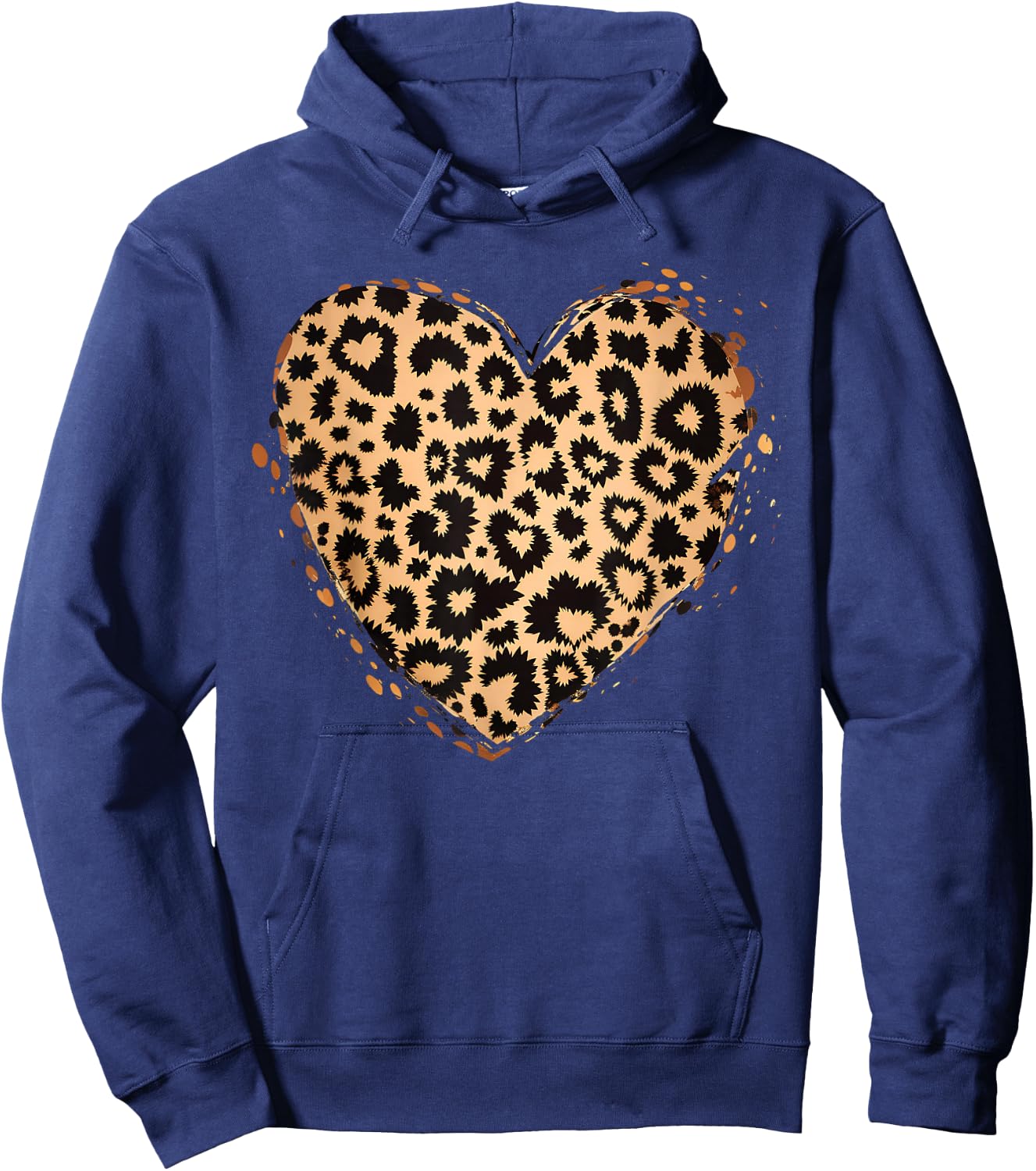 Gepard Leopard Herz Mädchen Tierdruck Hoodie - Hoodie | Navy
