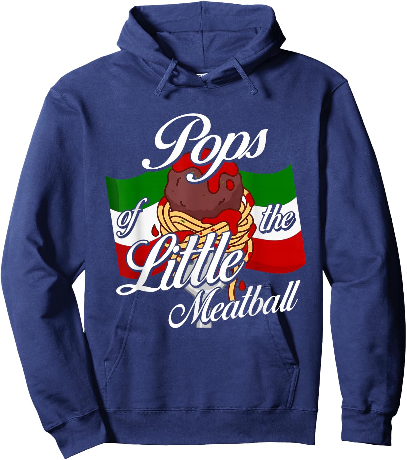 Pops of Little Meatball Italian Theme 1st Bday Italy Hoodie - Hoodie | Navy