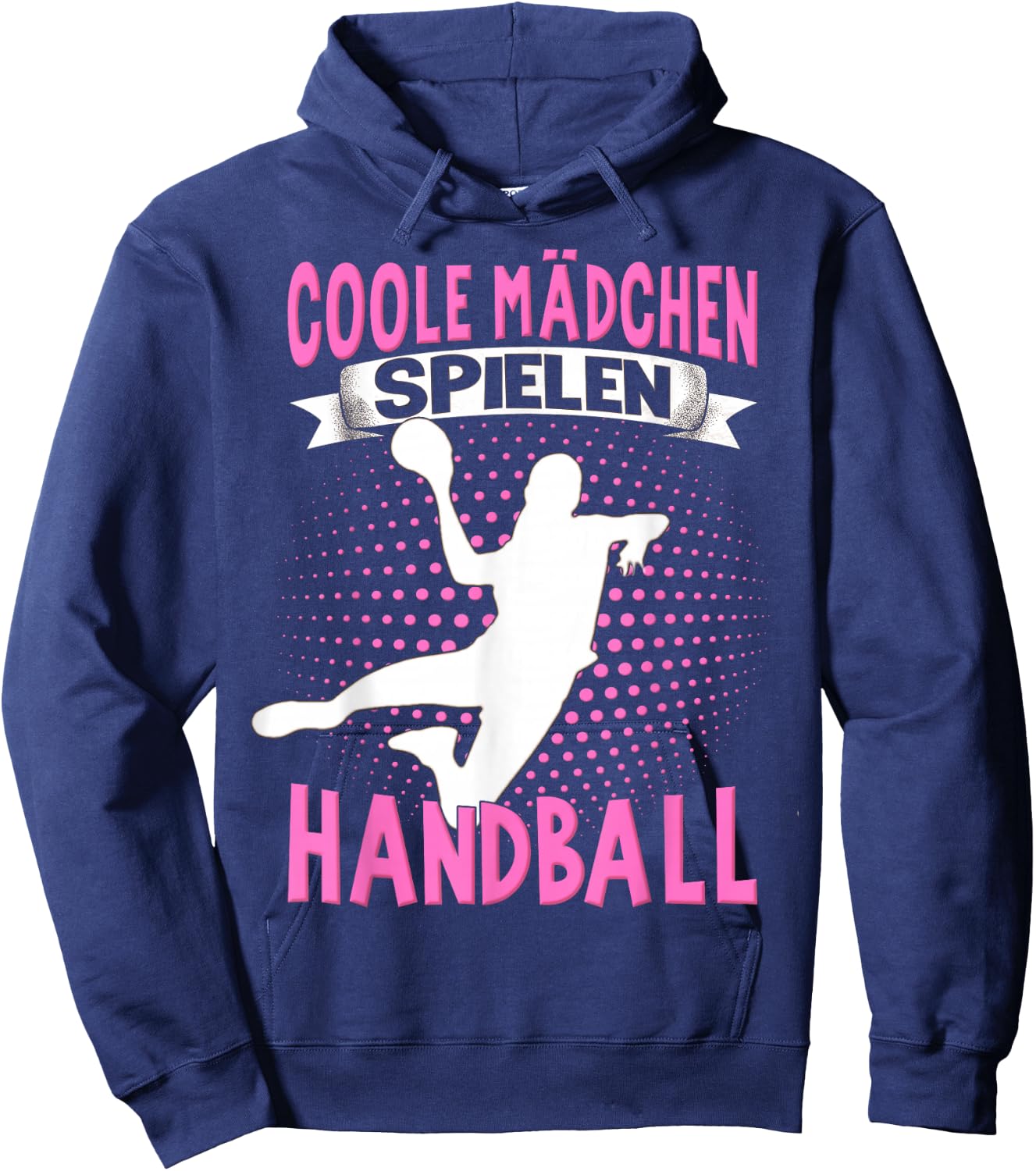 Handballer Women's Children's Cool Girls Playing Handball , black Hoodie - Hoodie | Navy