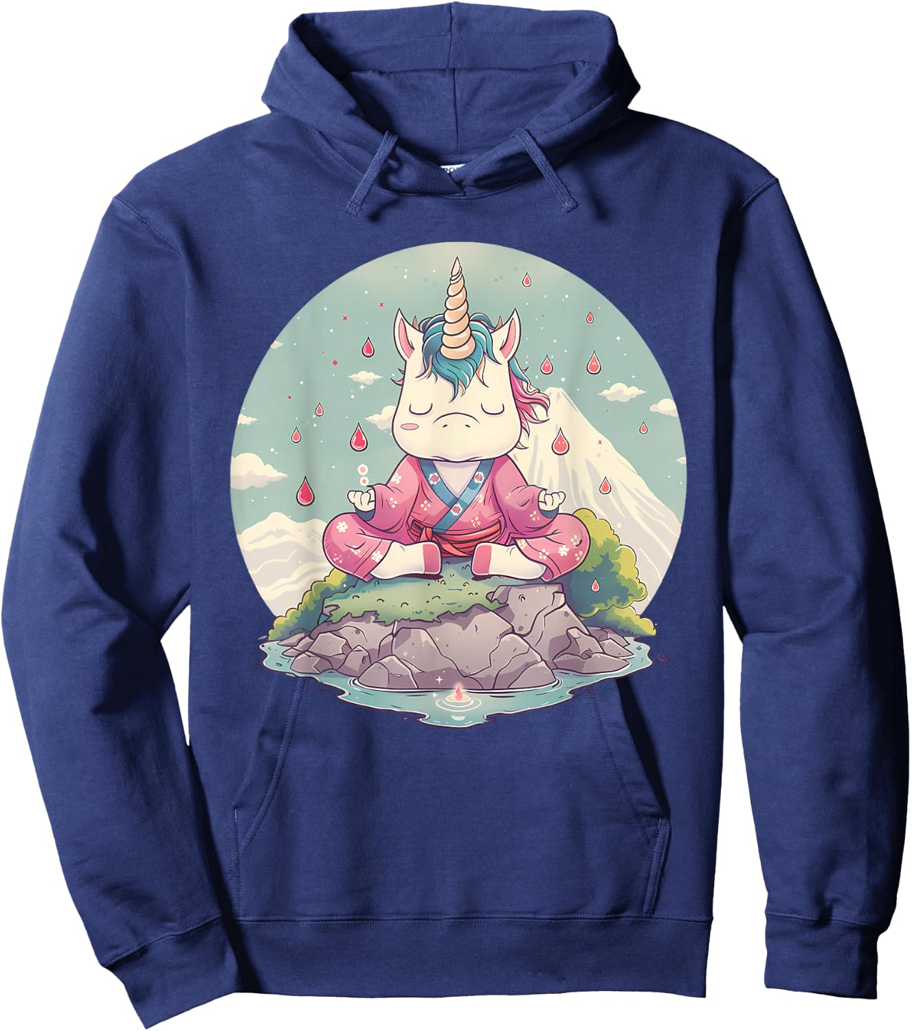 Meditation Unicorn Buddhist Hindu Zen Buddha Spirituality Hoodie - Hoodie | Navy