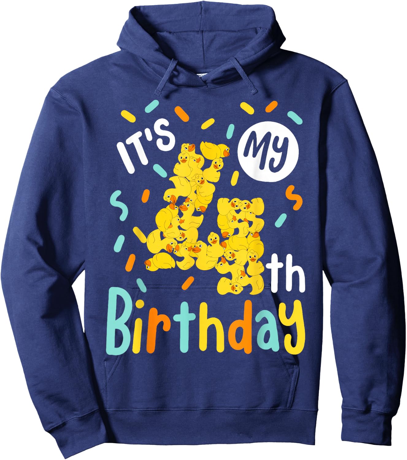 It's My 4th Birthday Rubber Duck Toddler 4 Year Old Birthday Hoodie - Hoodie | Navy