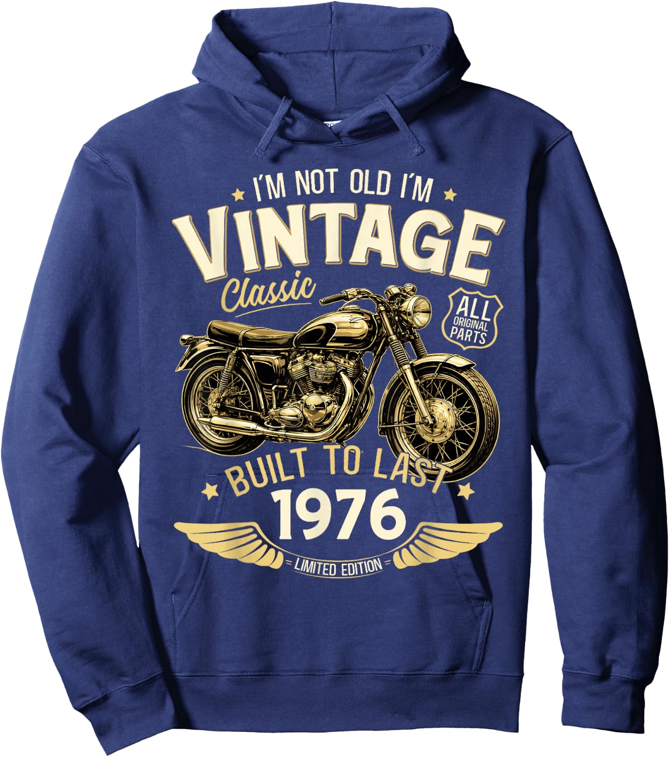 50. Geburtstag Mann Geschenk Motorrad Motorradfahrer 1976 Hoodie - Hoodie | Navy