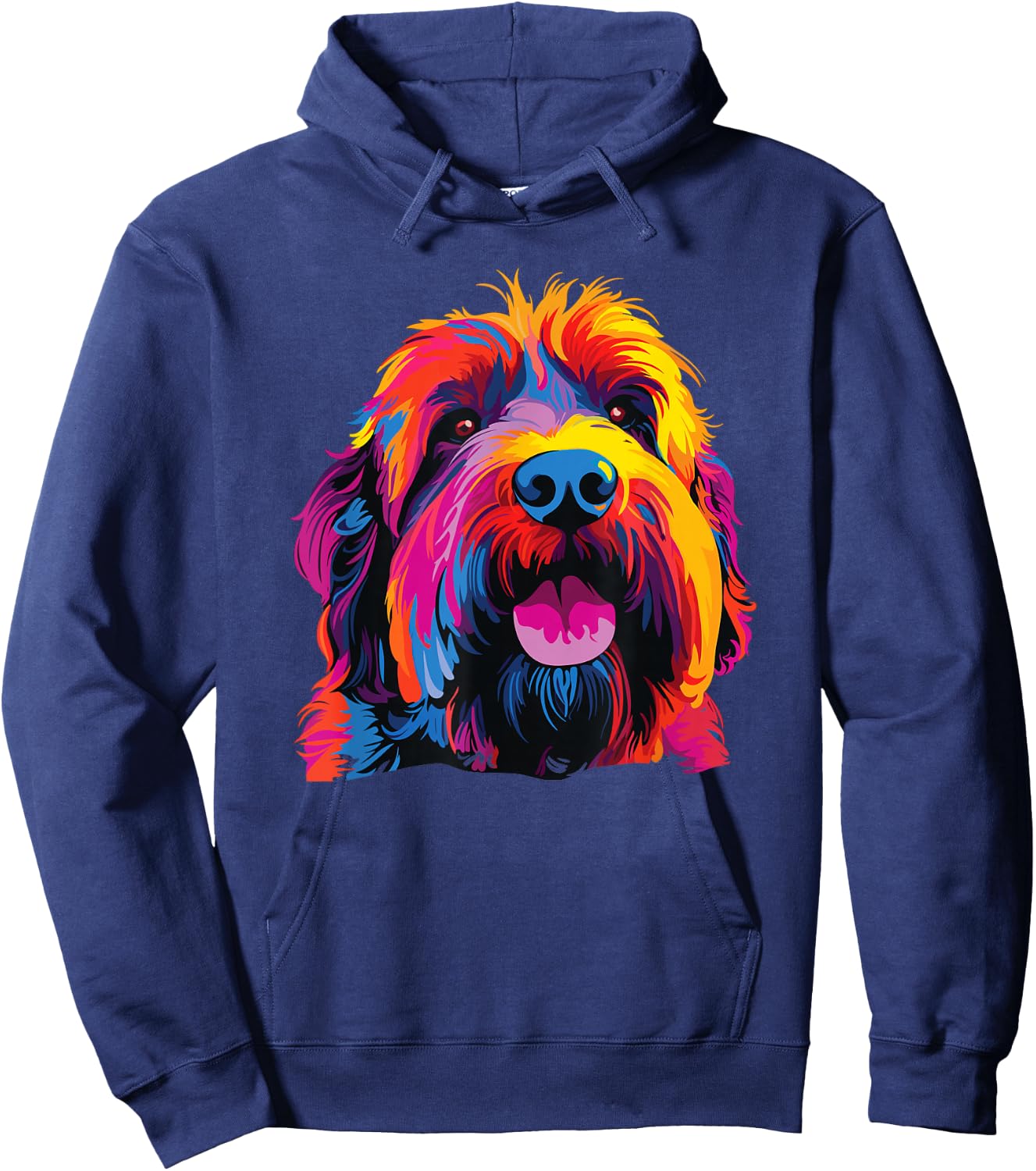 Watercolor Colorful Russian Black Terrier Hoodie - Hoodie | Navy
