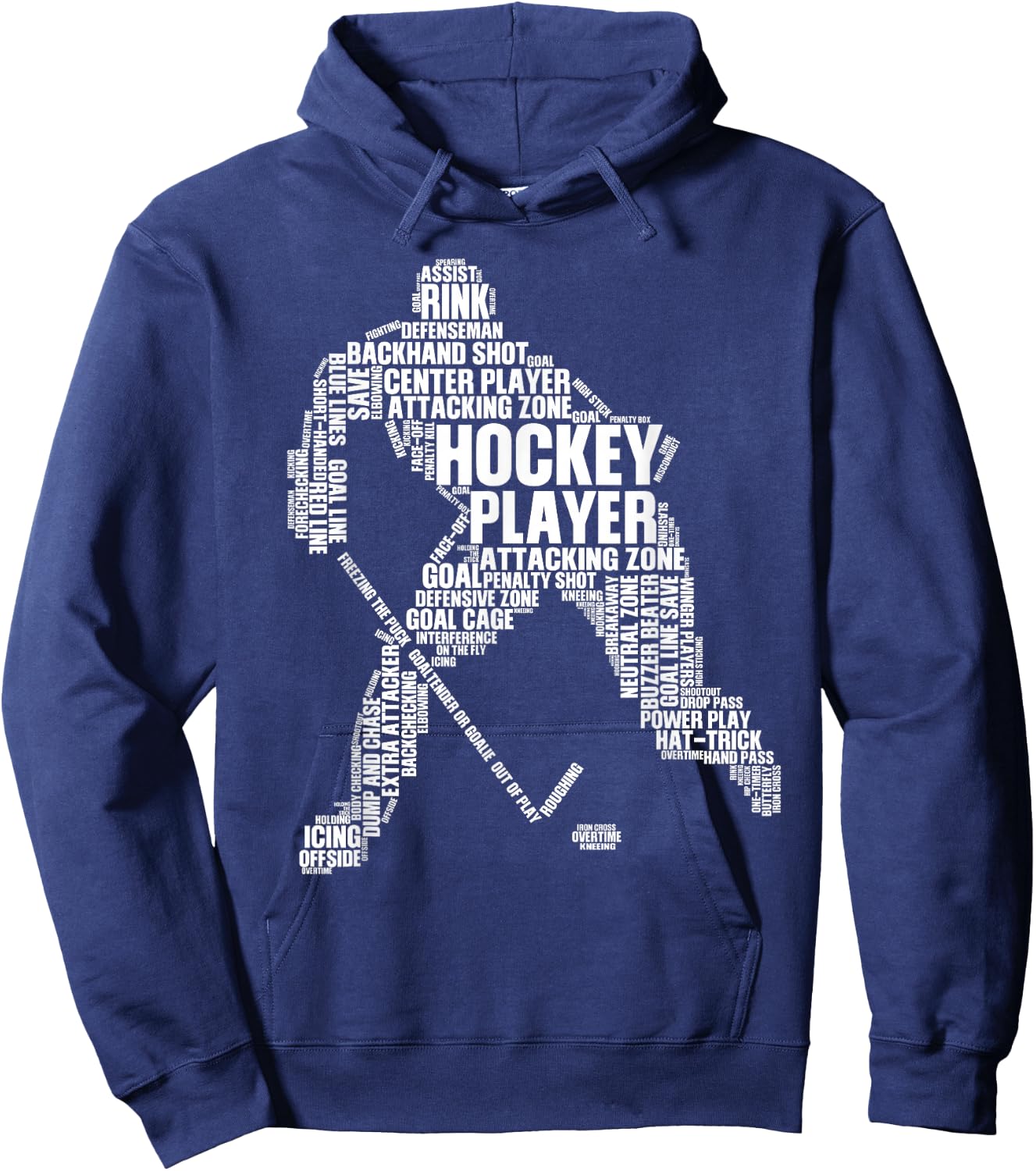 Cool Ice Hockey Art Women Boy Girl Ice Hockey Player Hoodie - Hoodie | Navy