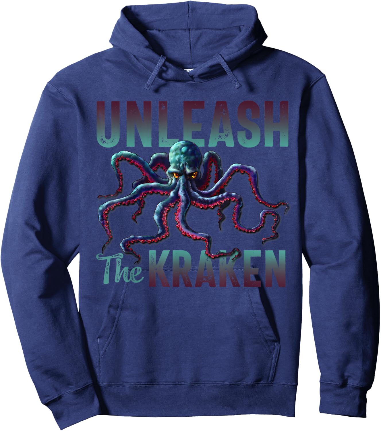 Kraken Vintage Unleash the Giant Kraken Hoodie - Hoodie | Navy