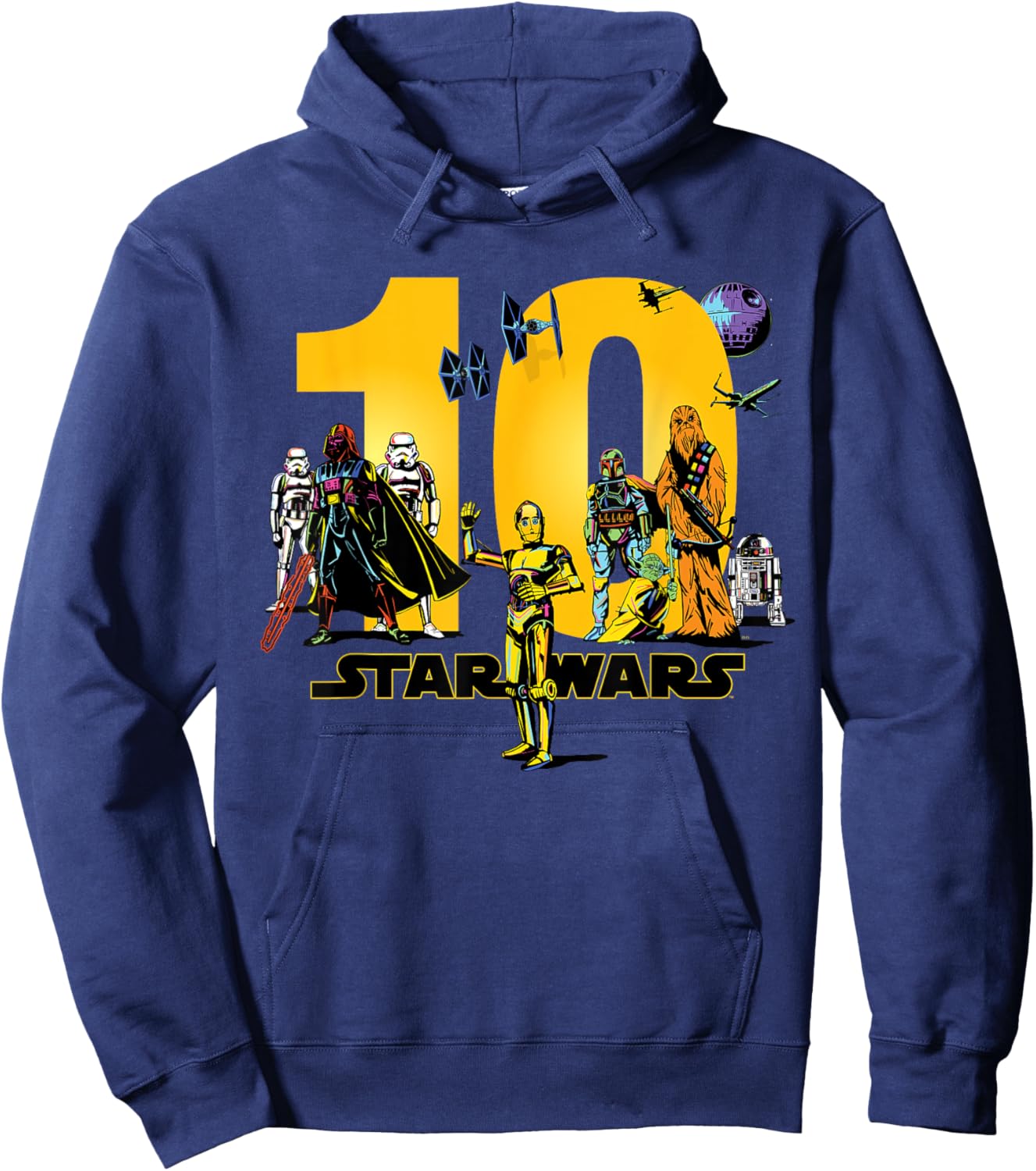 Star Wars Classic Characters Tenth Birthday 10 Years Old Hoodie - Hoodie | Navy