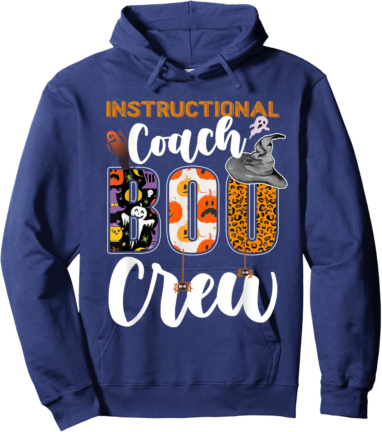 Instructional Coach Boo Crew Halloween Matching Funny Hoodie - Hoodie | Navy