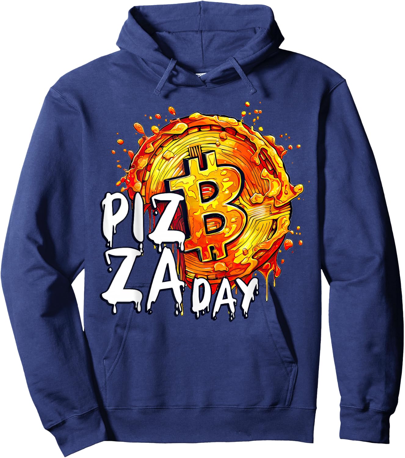 Bitcoin Pizza Day 22. Mai Lustige Kryptowährung Münze Hoodie - Hoodie | Navy