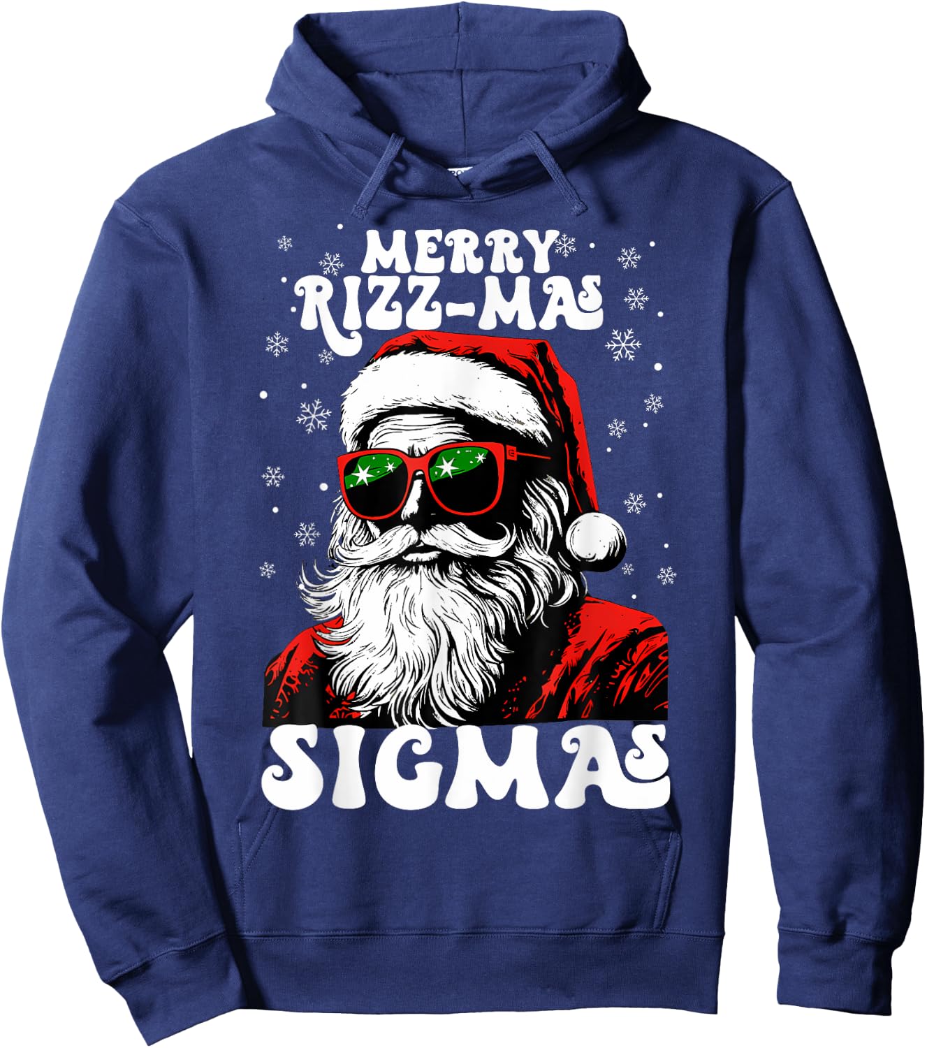 Merry Rizz Mas Sigmas Funny Gen Alpha X-Mas Santa Christmas Hoodie - Hoodie | Navy