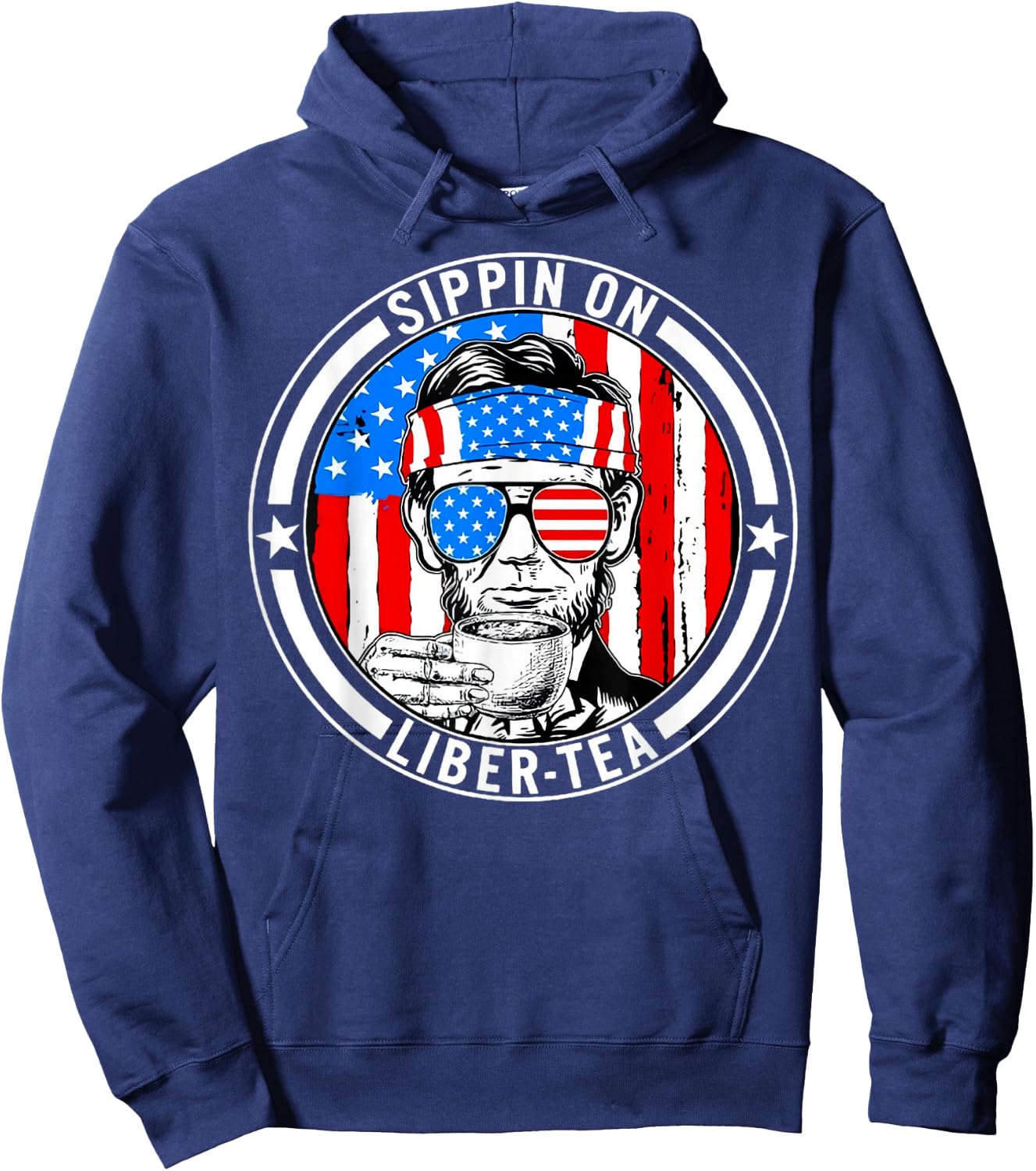 Funny 4th of July Sippin On Liber-Tea Liberty Men Women Kids Hoodie - Hoodie | Navy