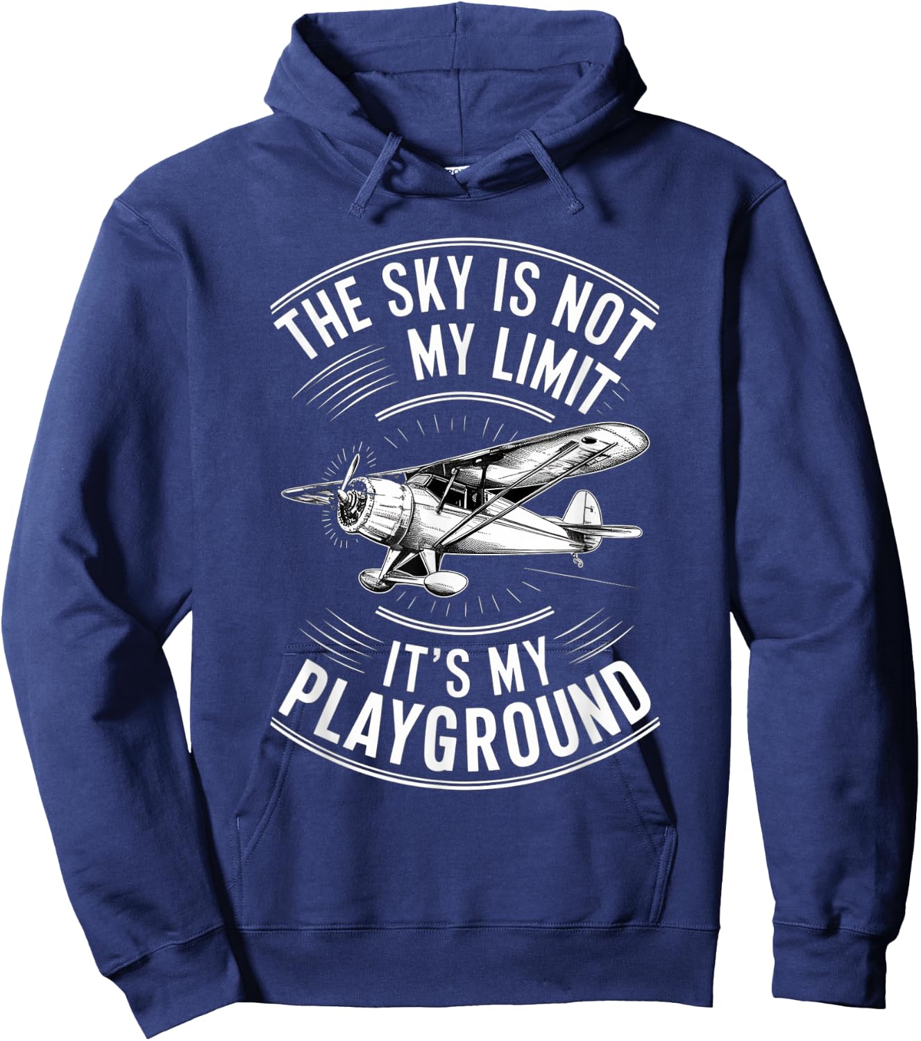 Funny Pilot The Sky Is Not My Limit It's My Playground , Black, S Hoodie - Hoodie | Navy