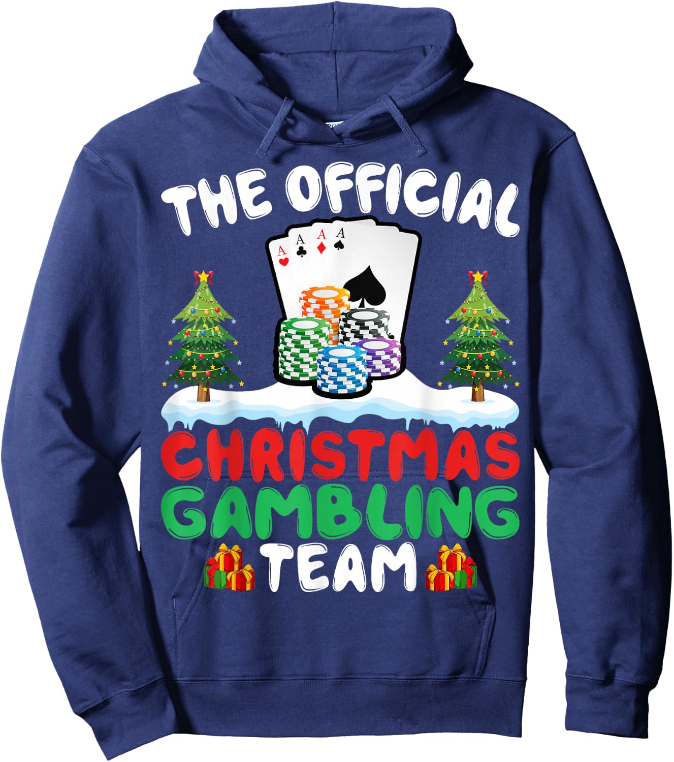 Xmas Gambling Team - Funny Gambling Gambler Christmas Hoodie - Hoodie | Navy
