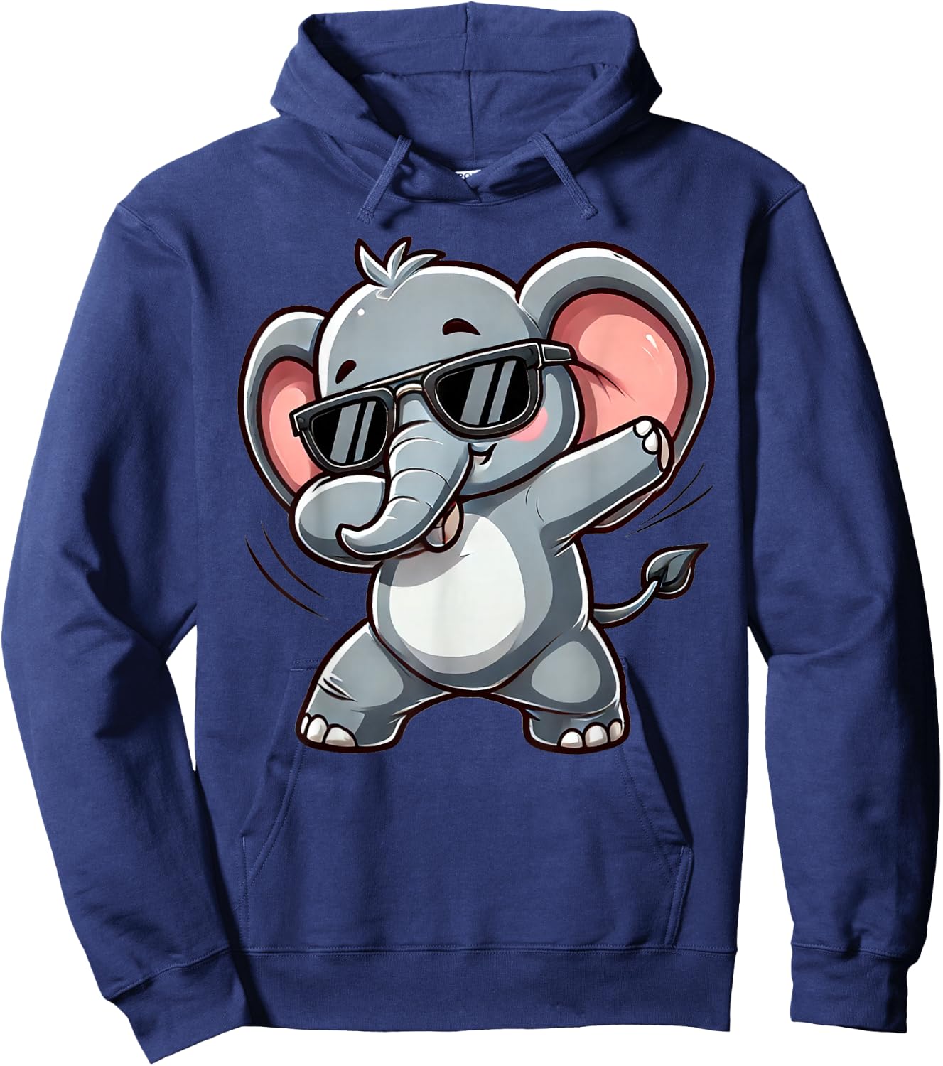 Elephant Dabbing | Cute Elephant Dancing with Elephant Motif , black Hoodie - Hoodie | Navy