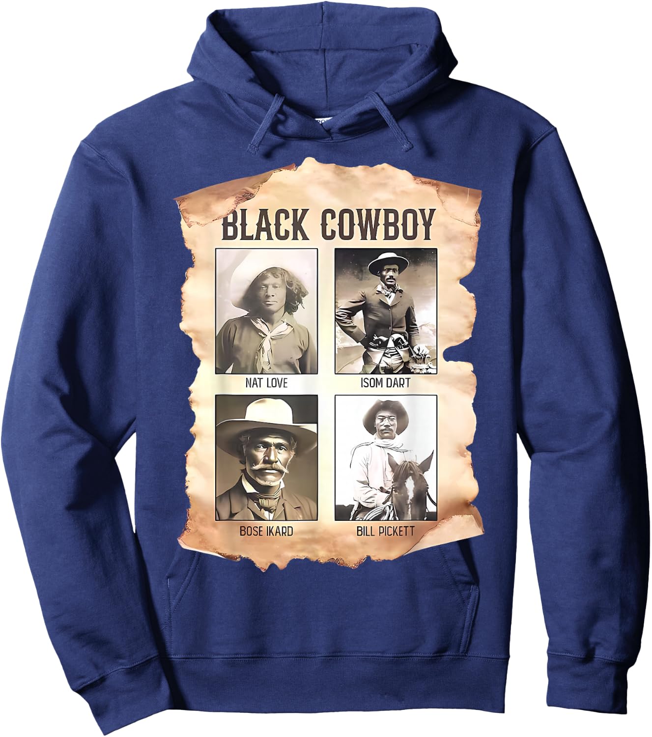 Black Cowboy Western Rodeo Melanin Black History Texas Men Hoodie - Hoodie | Navy