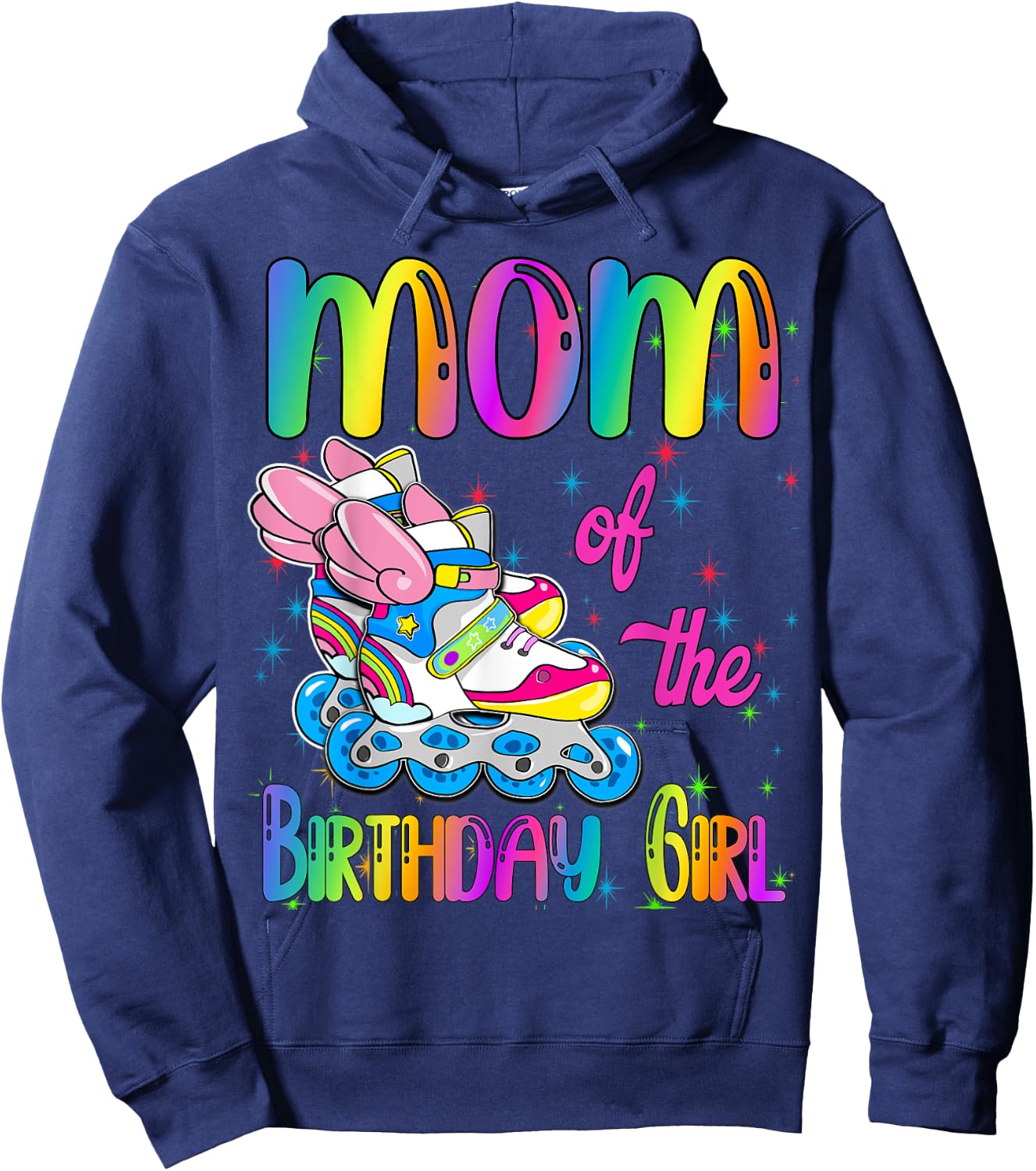 Mom of the Birthday girl Rolling skate Family Party Hoodie - Hoodie | Navy