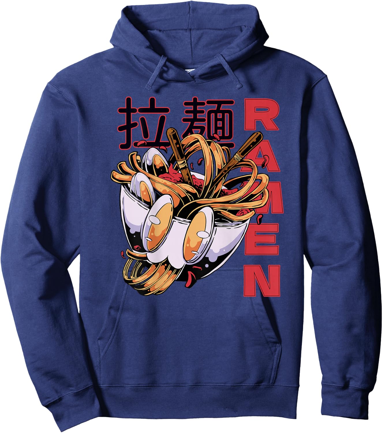 Ramen Background Print, Japanese Style, Street Kitchen Art Hoodie - Hoodie | Navy