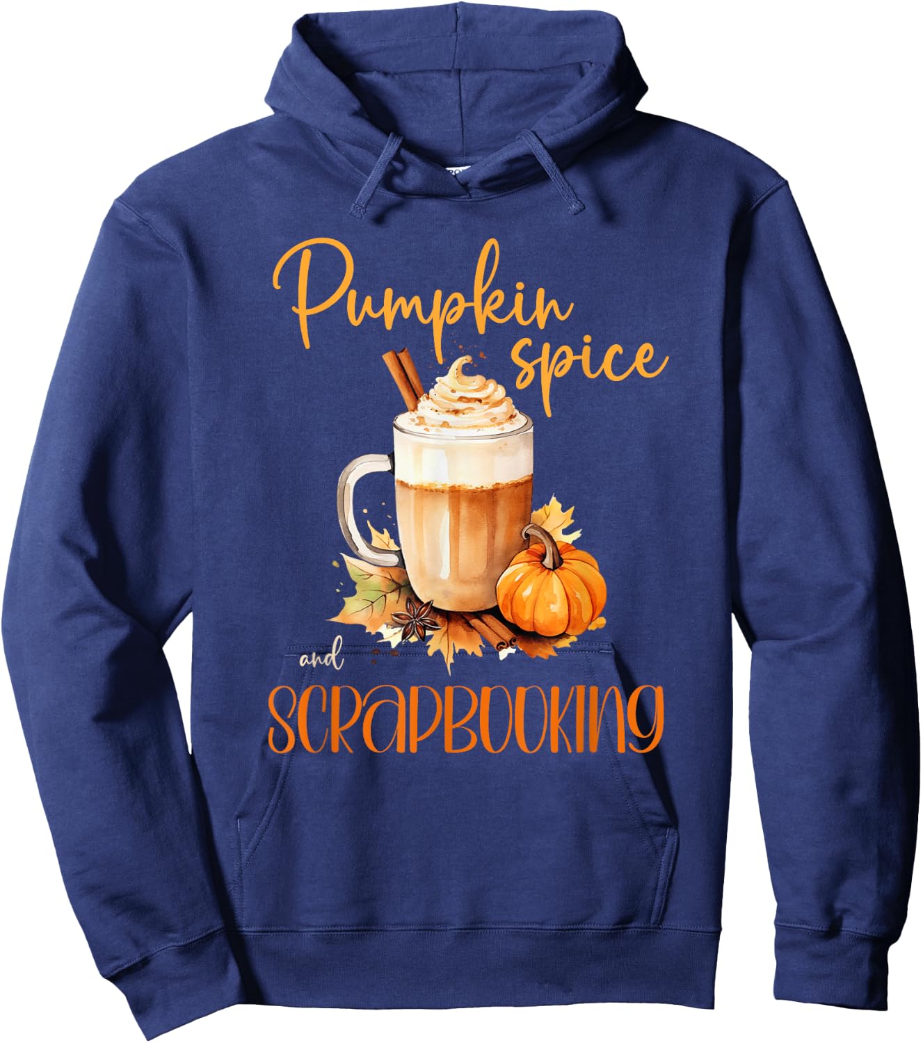 Pumpkin Spice & Scrapbooking | cute autumn rustic halloween Hoodie - Hoodie | Navy