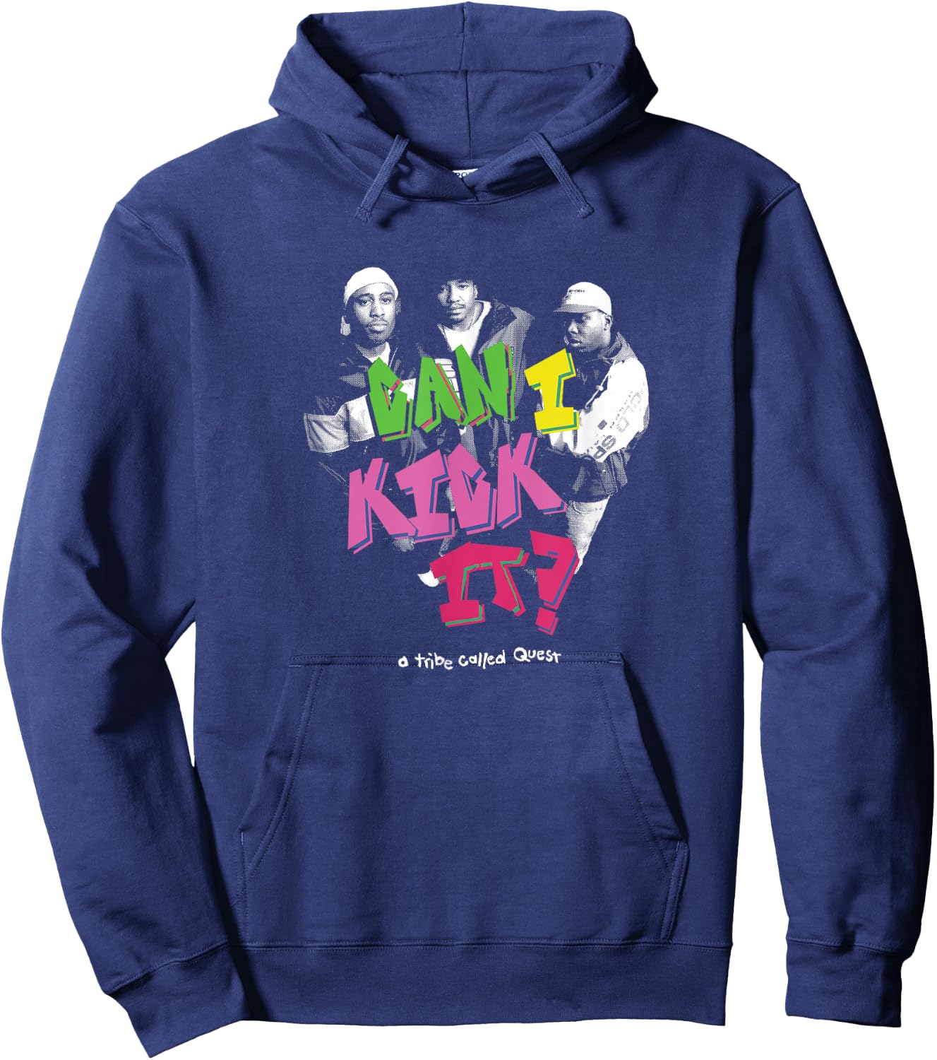 A Tribe Called Quest Can I Kick It? -Adults , Black, Small, Short Sleeve Hoodie - Hoodie | Navy