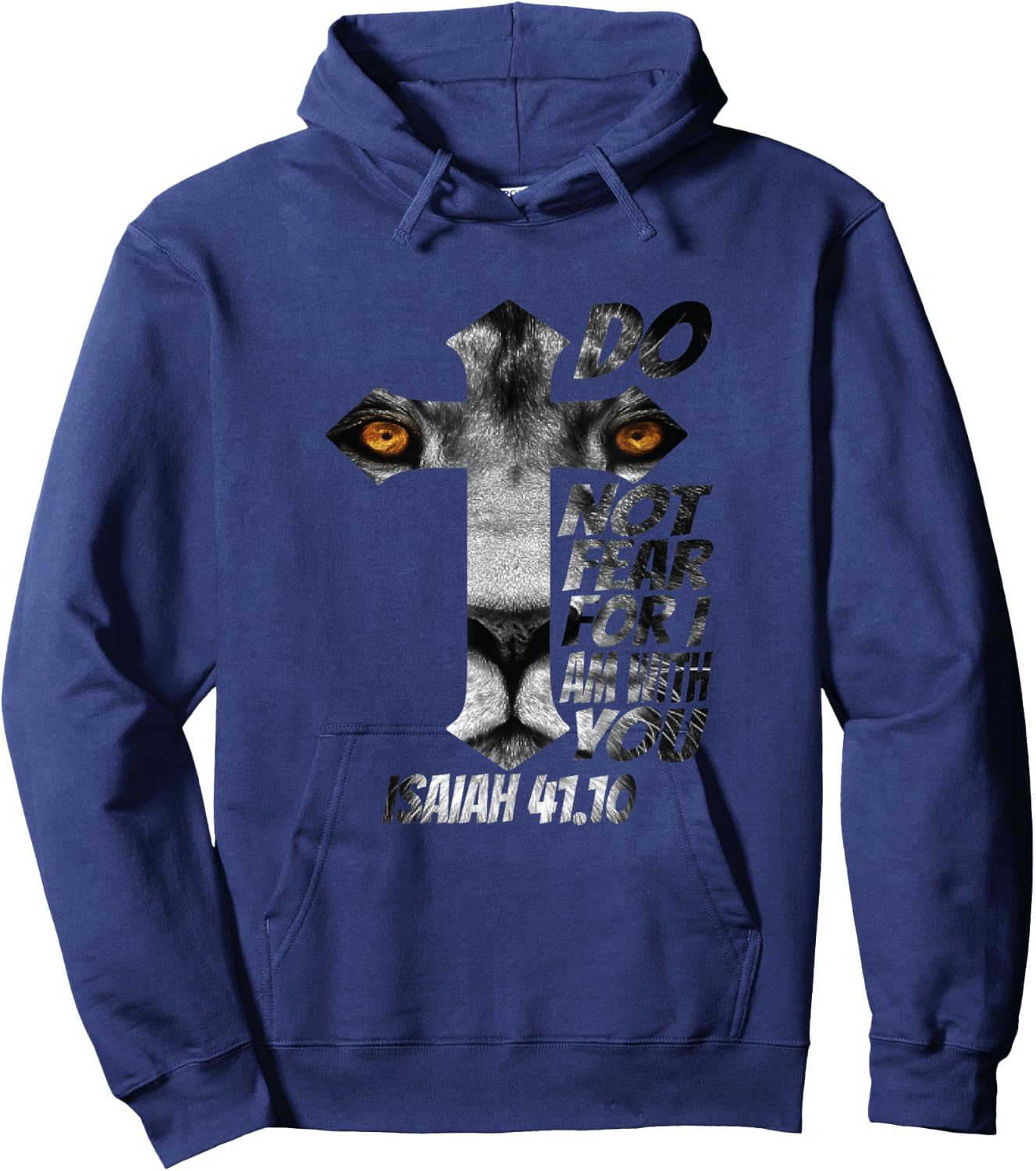 Christian Religious Bible Verse Sayings Lion Fear Scripture Hoodie - Hoodie | Navy