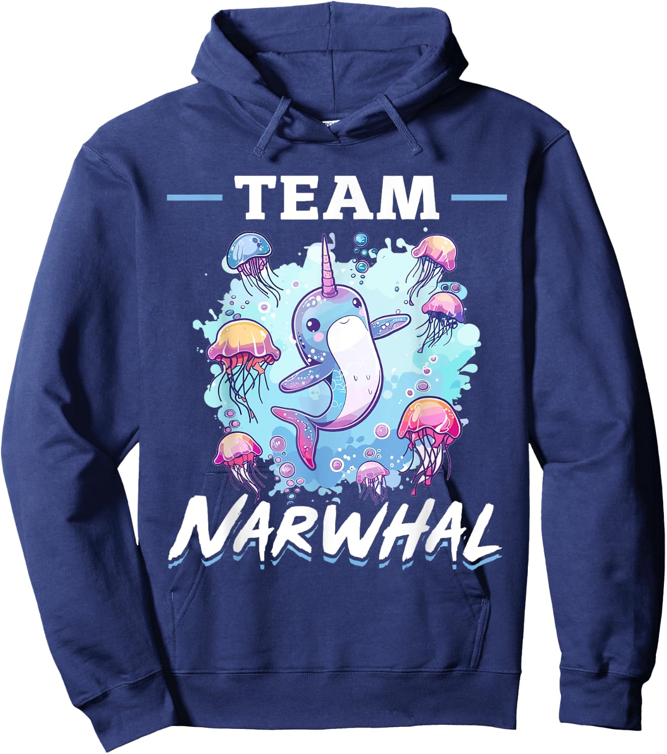 Funny Narwhal Jellyfish Animal Team Narwhal Hoodie - Hoodie | Navy