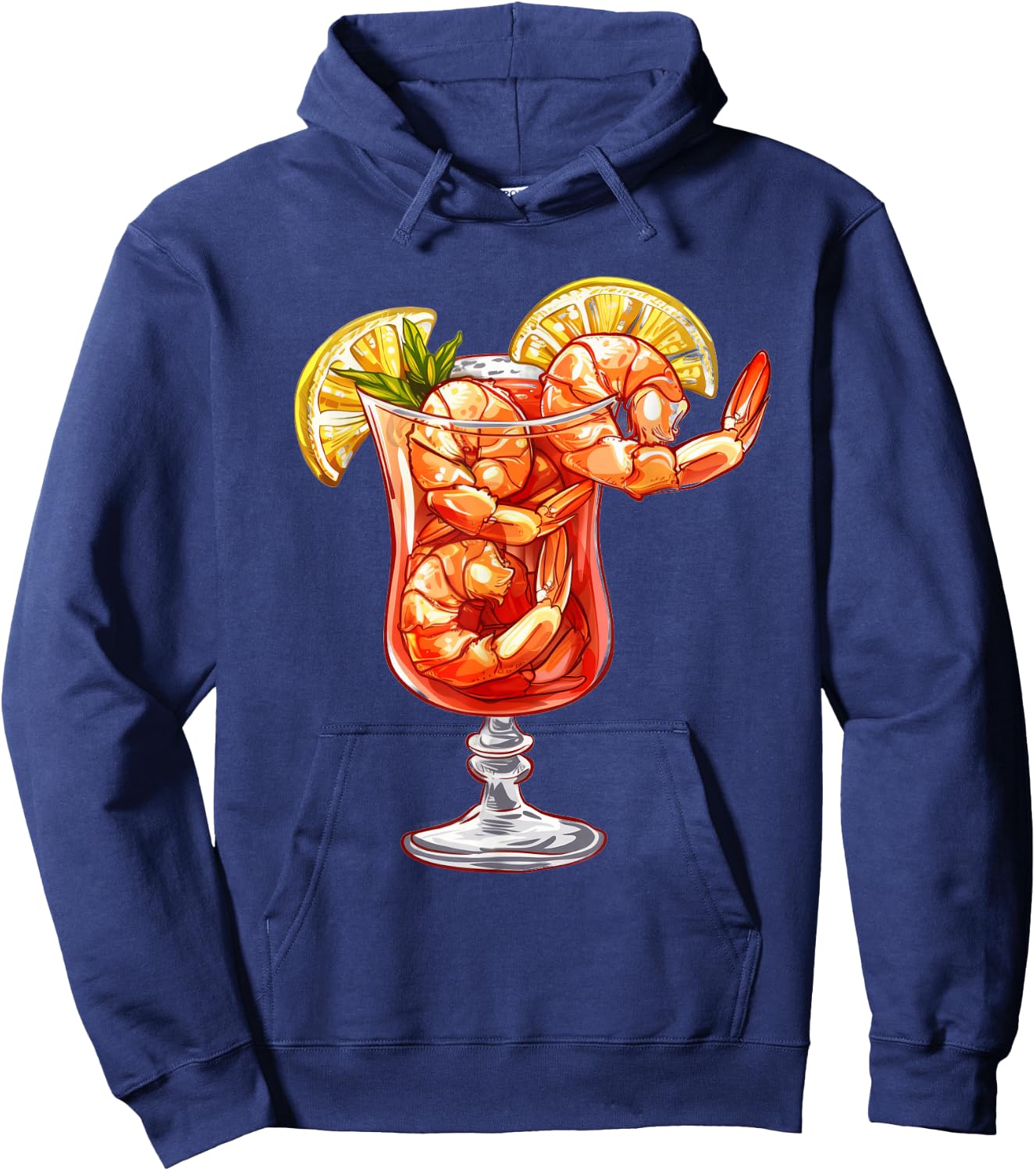 Shrimp Cocktail On A Pedestal Hoodie - Hoodie | Navy