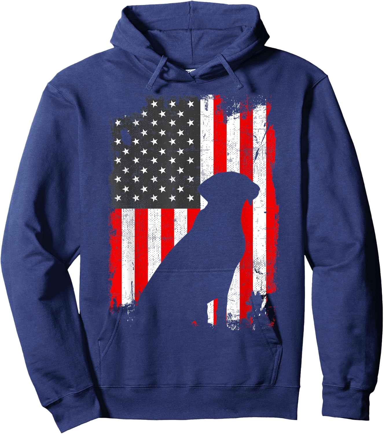Black Lab USA Flag, Patriotic for Dog Owners Hoodie - Hoodie | Navy