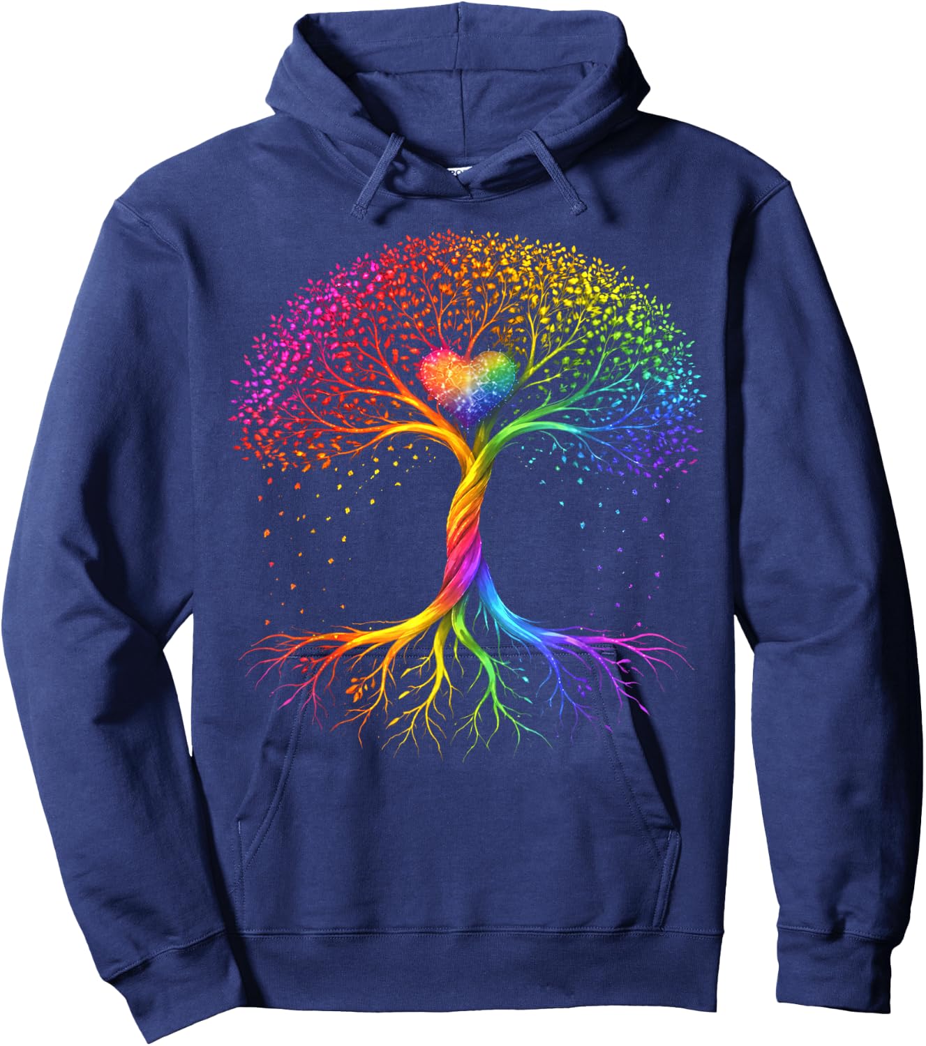 Tree Heart Colorful Rainbow LGBT Pride Men Women Kid Hoodie - Hoodie | Navy