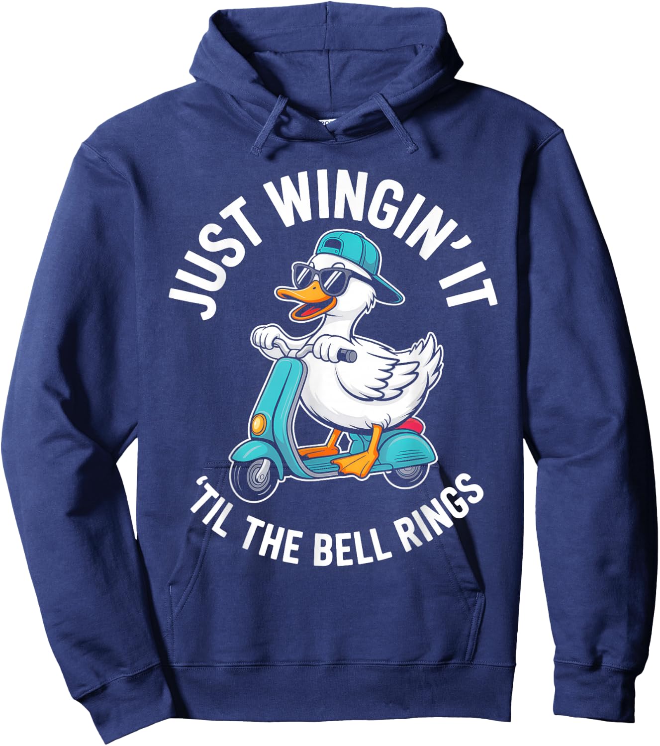 Just Wingin' It Til The Bell Rings Hoodie - Hoodie | Navy