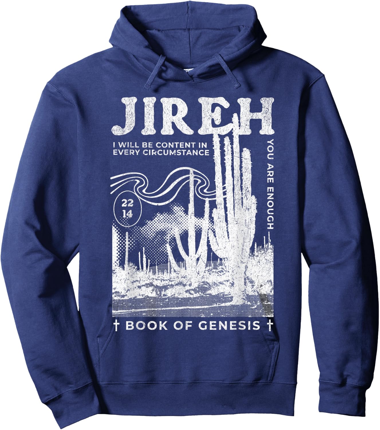 Jireh You Are Enough Boho Trendy Bible Verse Christian Hoodie - Hoodie | Navy