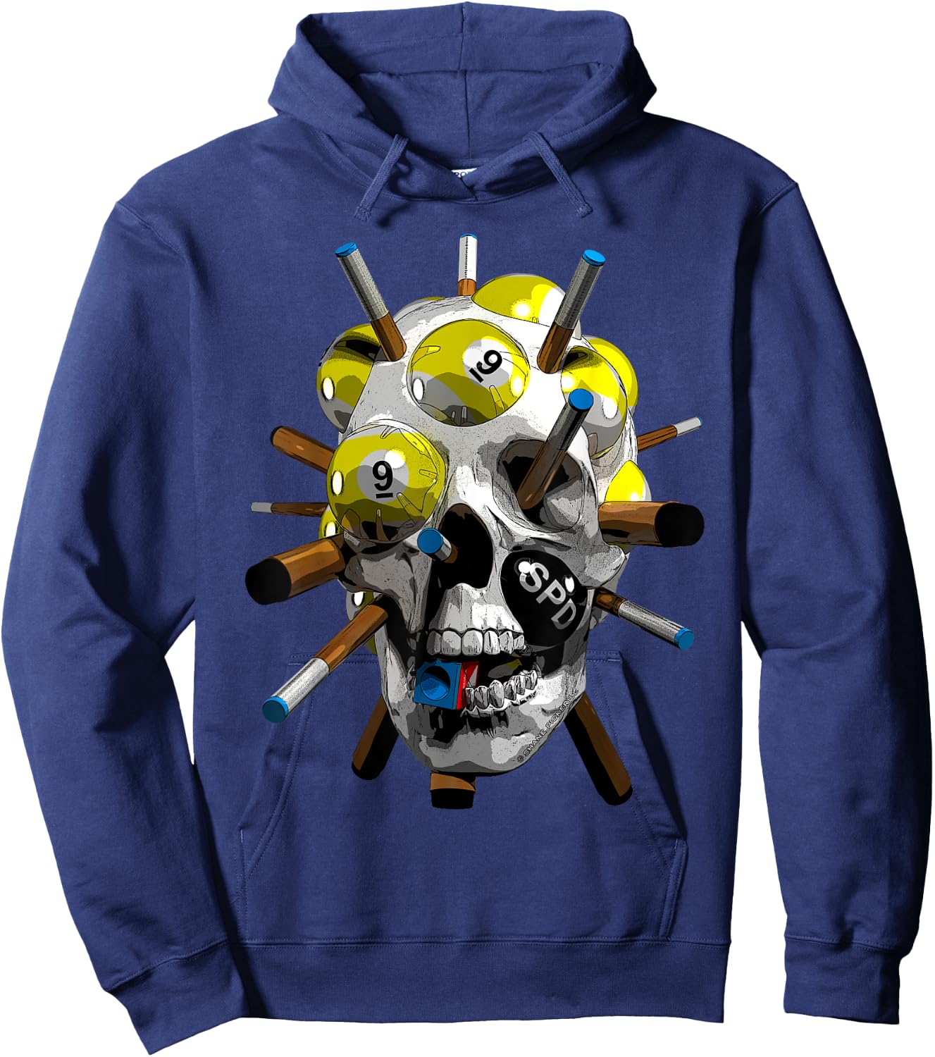 Halloween 9-Ball Pool Cues for Billiards & Nine Ball Player Hoodie - Hoodie | Navy