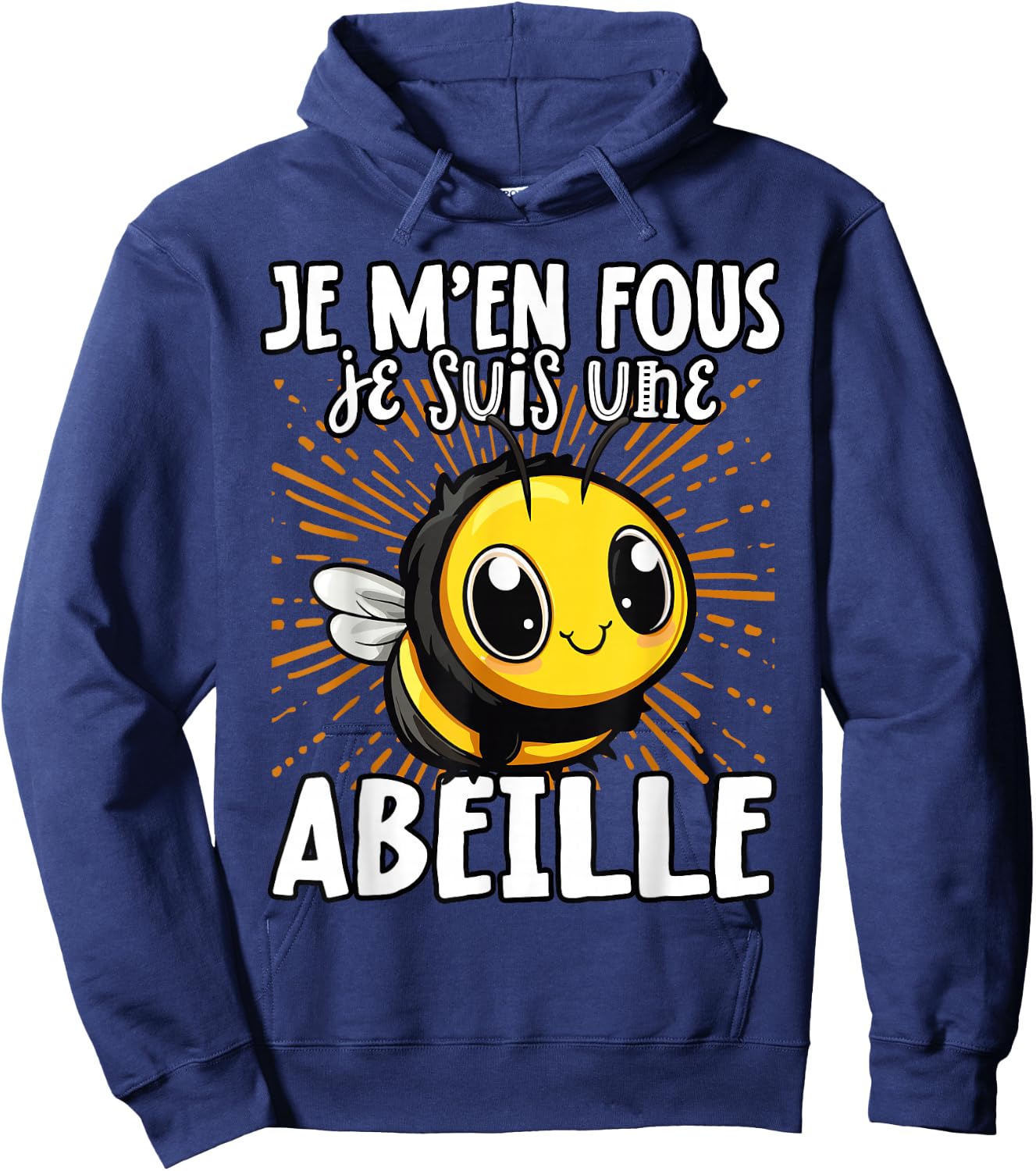 Je M'en Fous Je Suis Une Bee - Sweet Bee , Black, S Hoodie - Hoodie | Navy