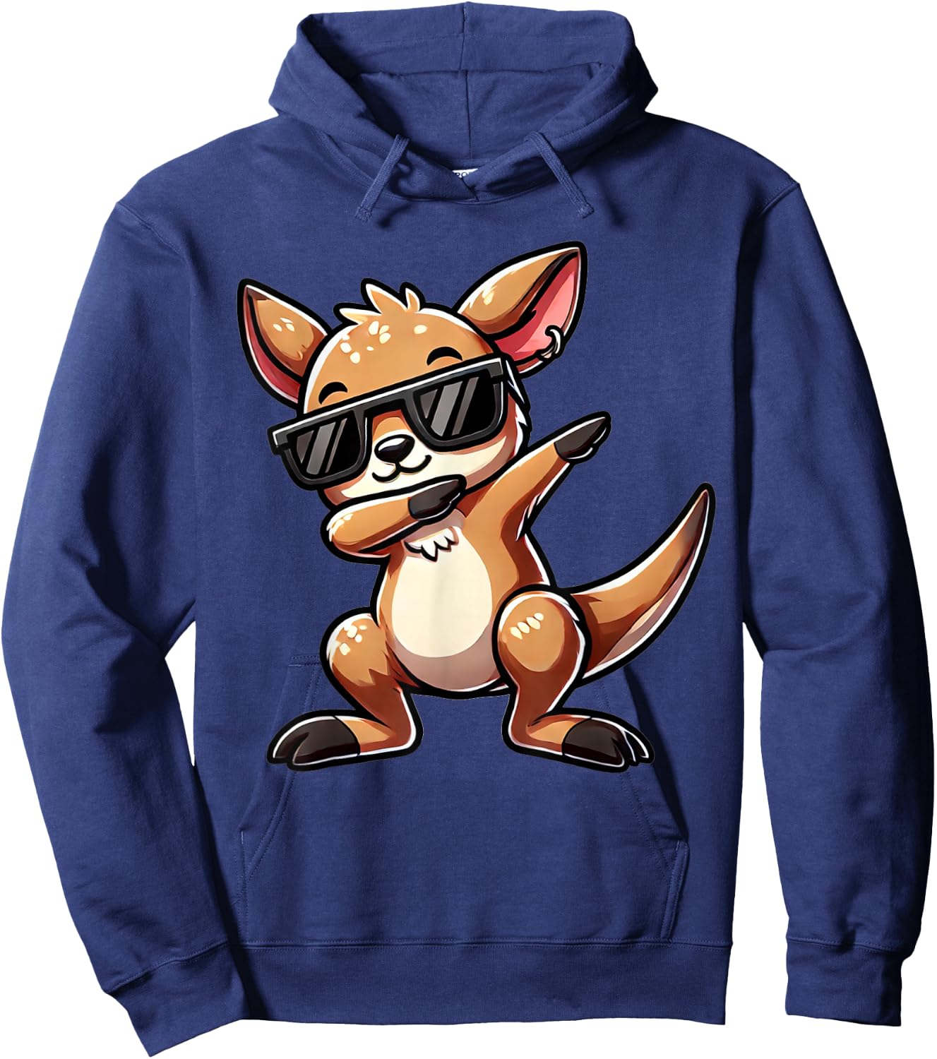 Dabbing Kangaroo Funny Kangaroo with Zoom Motif Kangaroo , black Hoodie - Hoodie | Navy