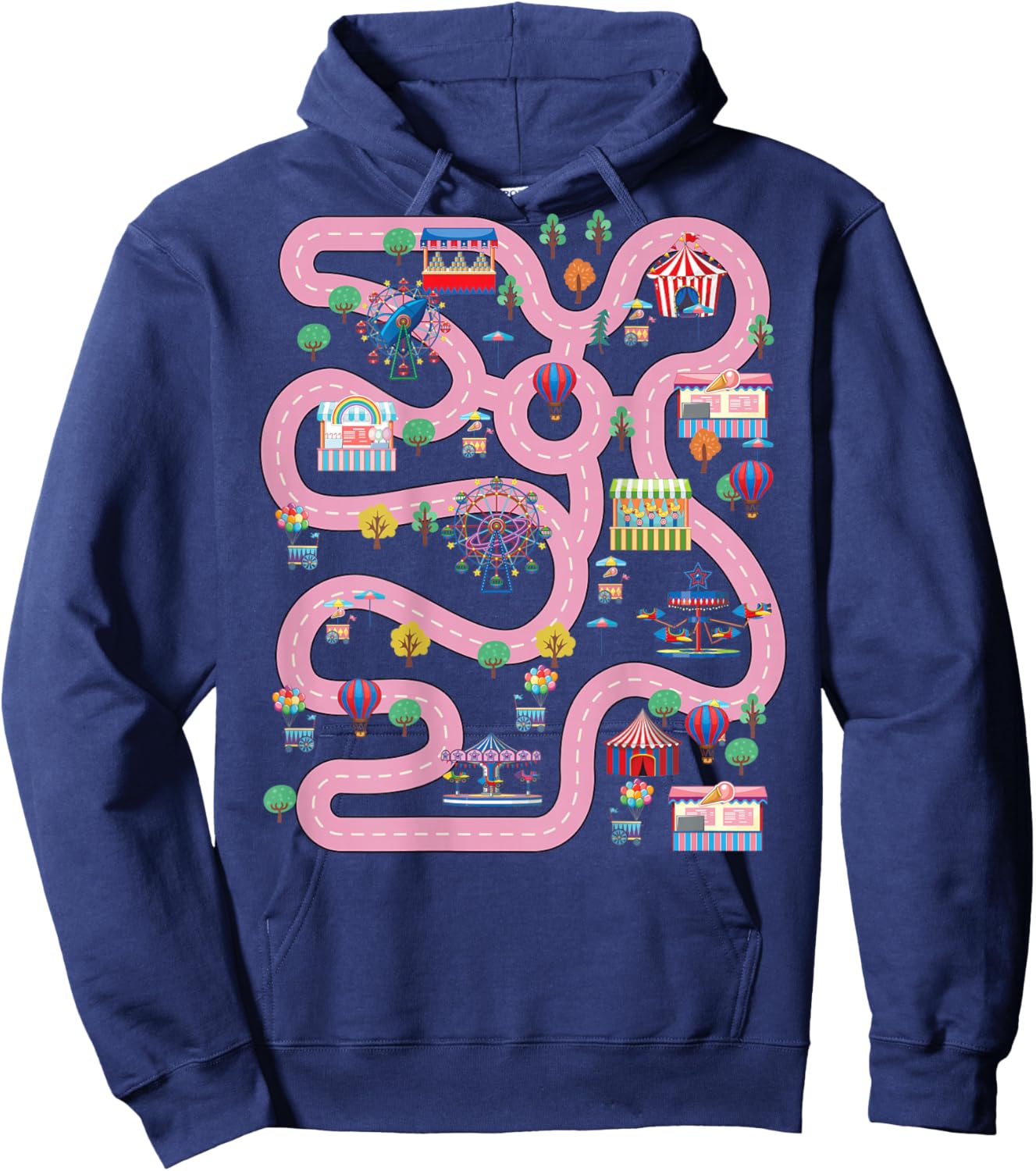 Cool Play Mat Car Racing Track Back Cute Father's Day , black Hoodie - Hoodie | Navy