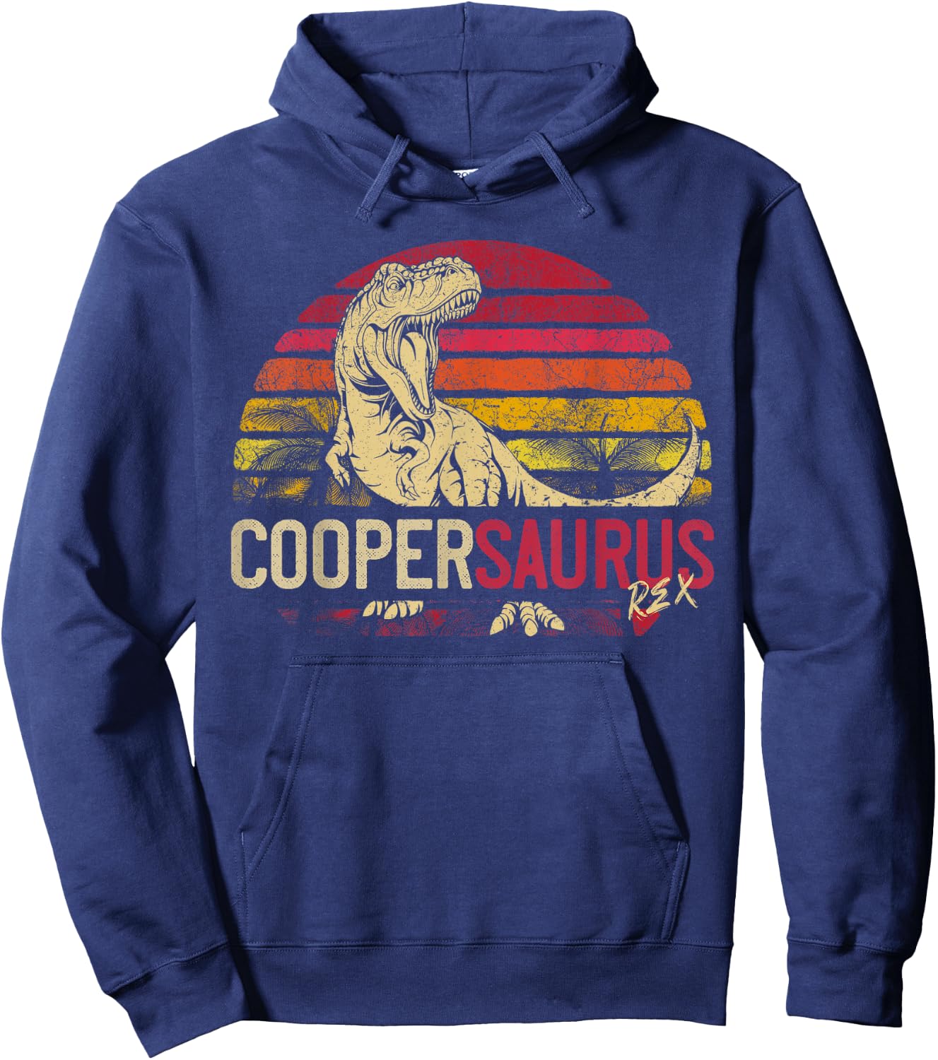 Cooper Saurus Funny Personalized Dinosaur T Rex Name Gift Hoodie - Hoodie | Navy