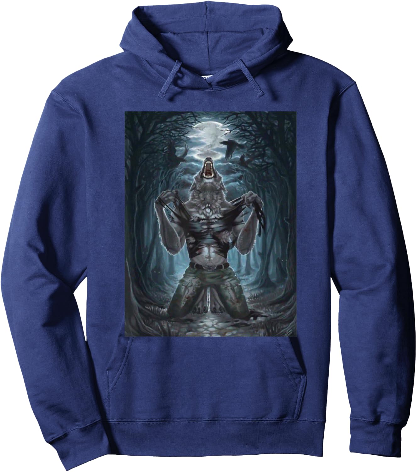 Wolf Ripping Meme Hoodie - Hoodie | Navy