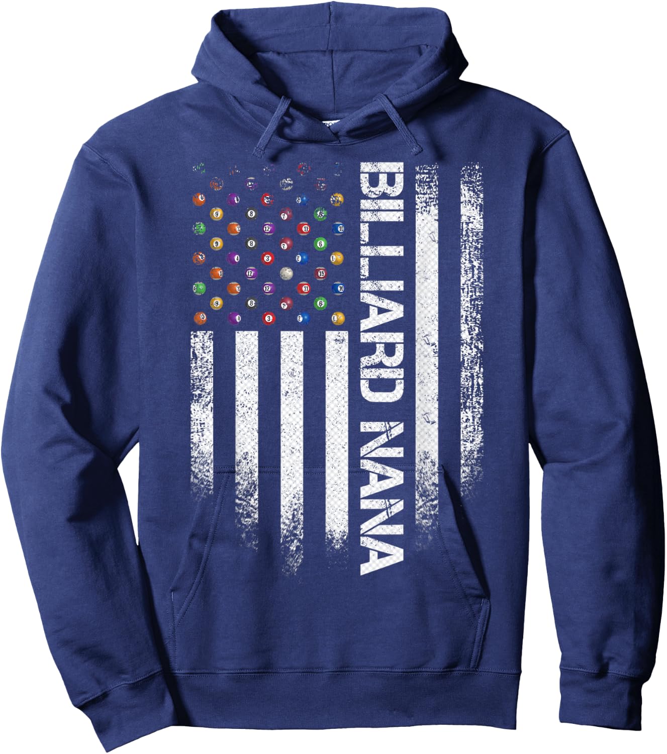 Vintage USA American Flag Proud Pool Billiard Snooker Nana Hoodie - Hoodie | Navy