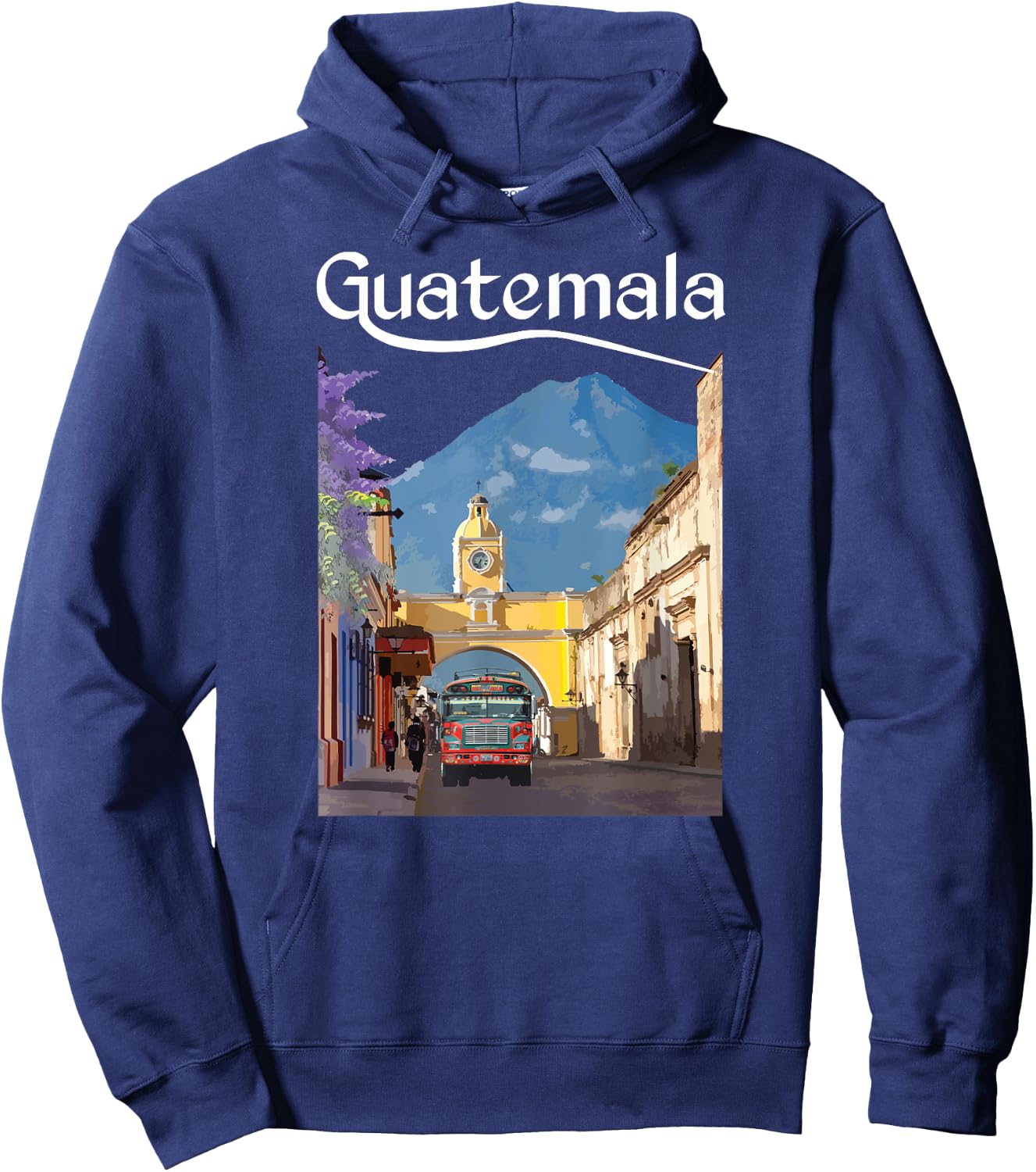 Guatemala Chicken Bus Antigua Chapin Quetzal Guate Tikal 502 Hoodie - Hoodie | Navy