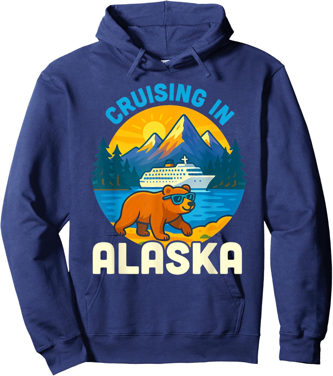 Alaska Cruise 2025 Fun Design Kids Boys Girls Toddlers Hoodie - Hoodie | Navy