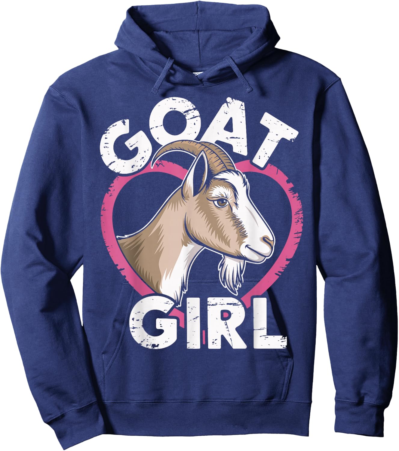 Goat Girl Funny Goat Hoodie - Hoodie | Navy
