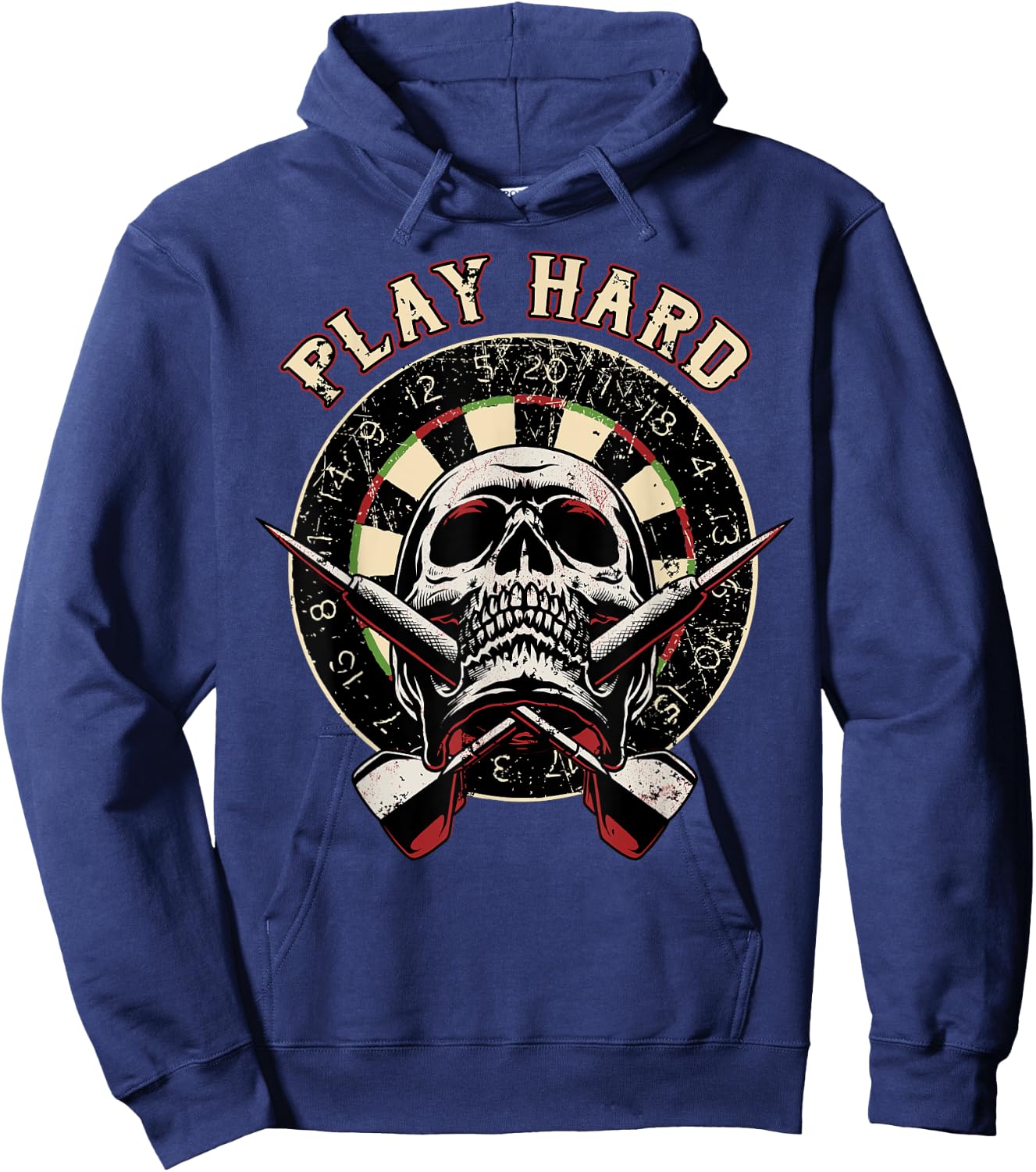 Play Hard Skull Arrow dartboard bullseye Team - Darts Hoodie - Hoodie | Navy