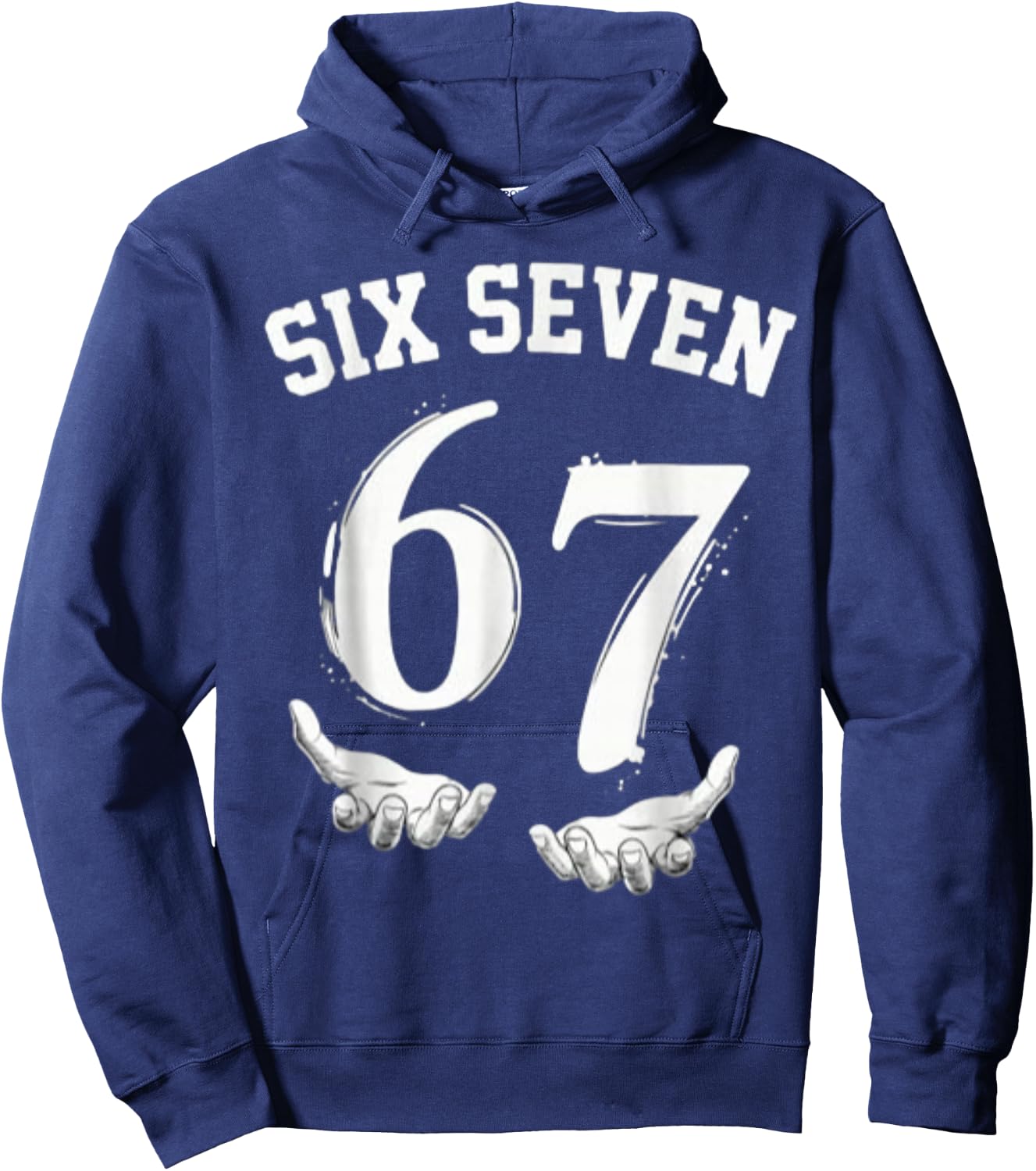 Six Seven 67 Meme Lustiges Zahlen Design Für Kinder Teenager Hoodie - Hoodie | Navy
