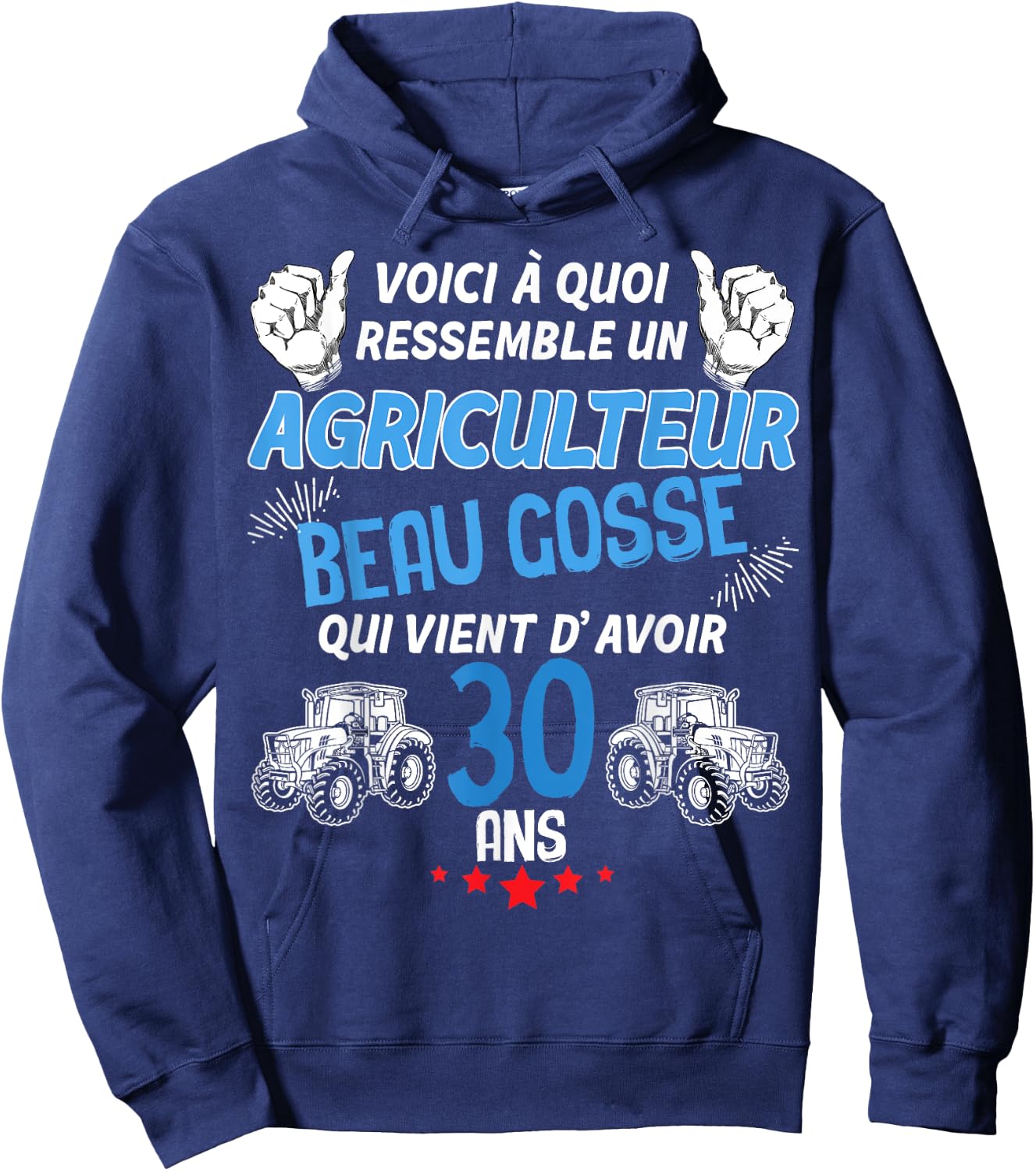 Man 30 Years Birthday My Farmer Beau Gosse , Black, S Hoodie - Hoodie | Navy