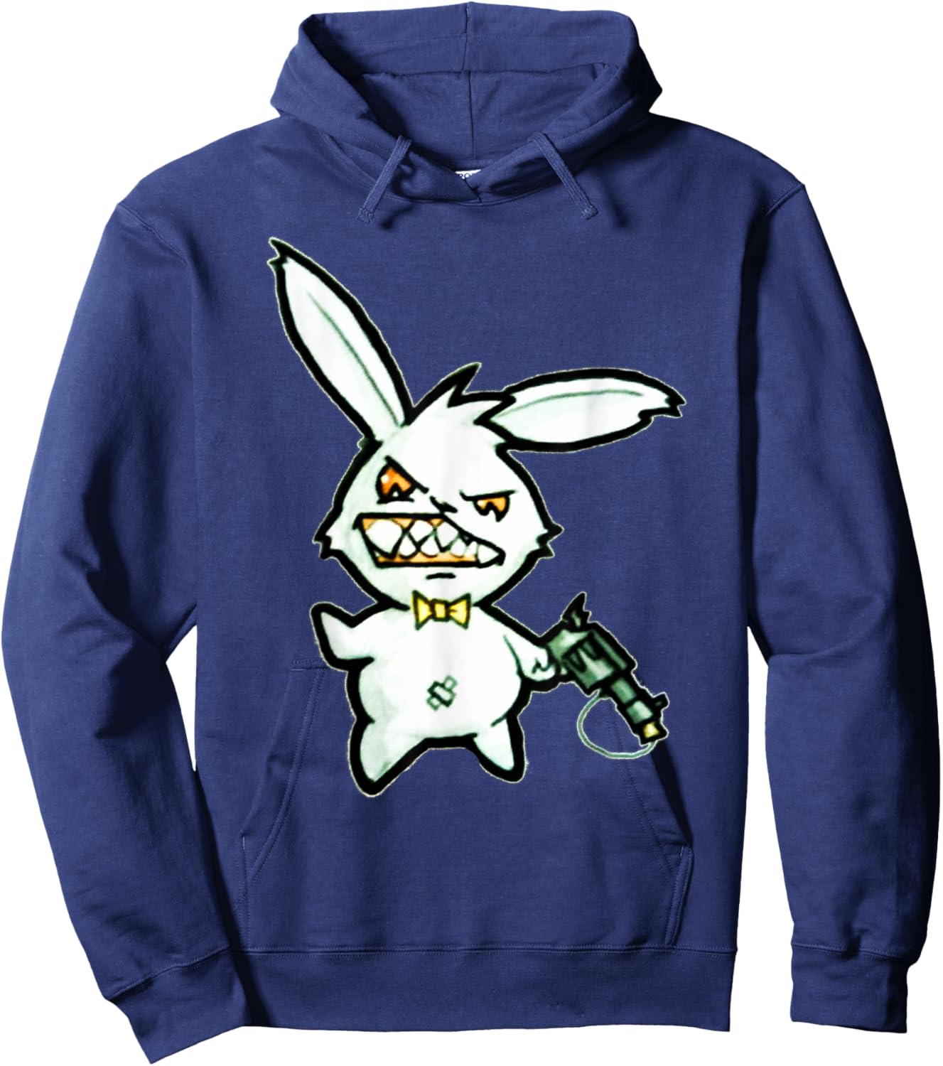 Crazy Loaded Pistol Psycho Bunny Shirt - Cartoon Hoodie - Hoodie | Navy