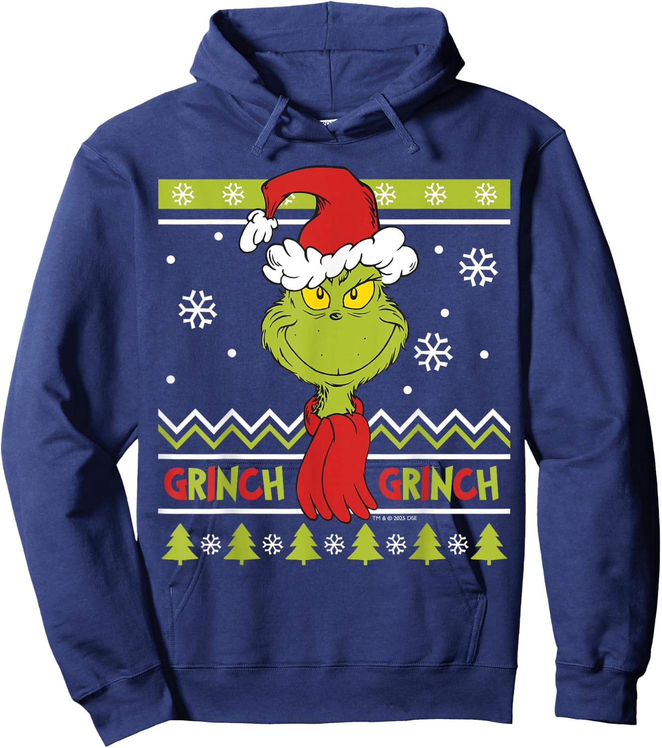 Grinch - Grinch with Scarf Hoodie - Hoodie | Navy
