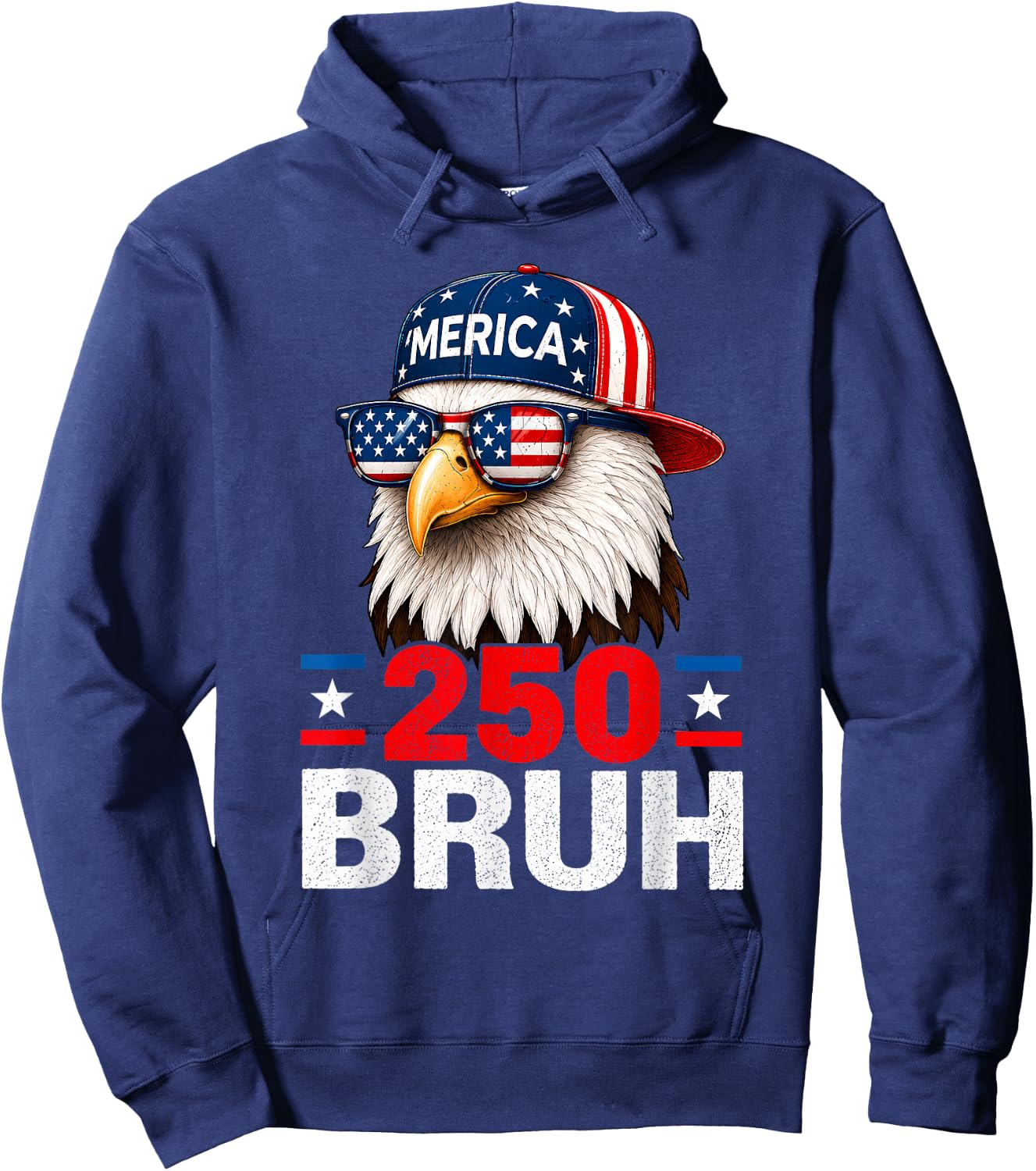 Bruh 250 Anniversary USA Boys Kids 250 Years 4th of July Hoodie - Hoodie | Navy