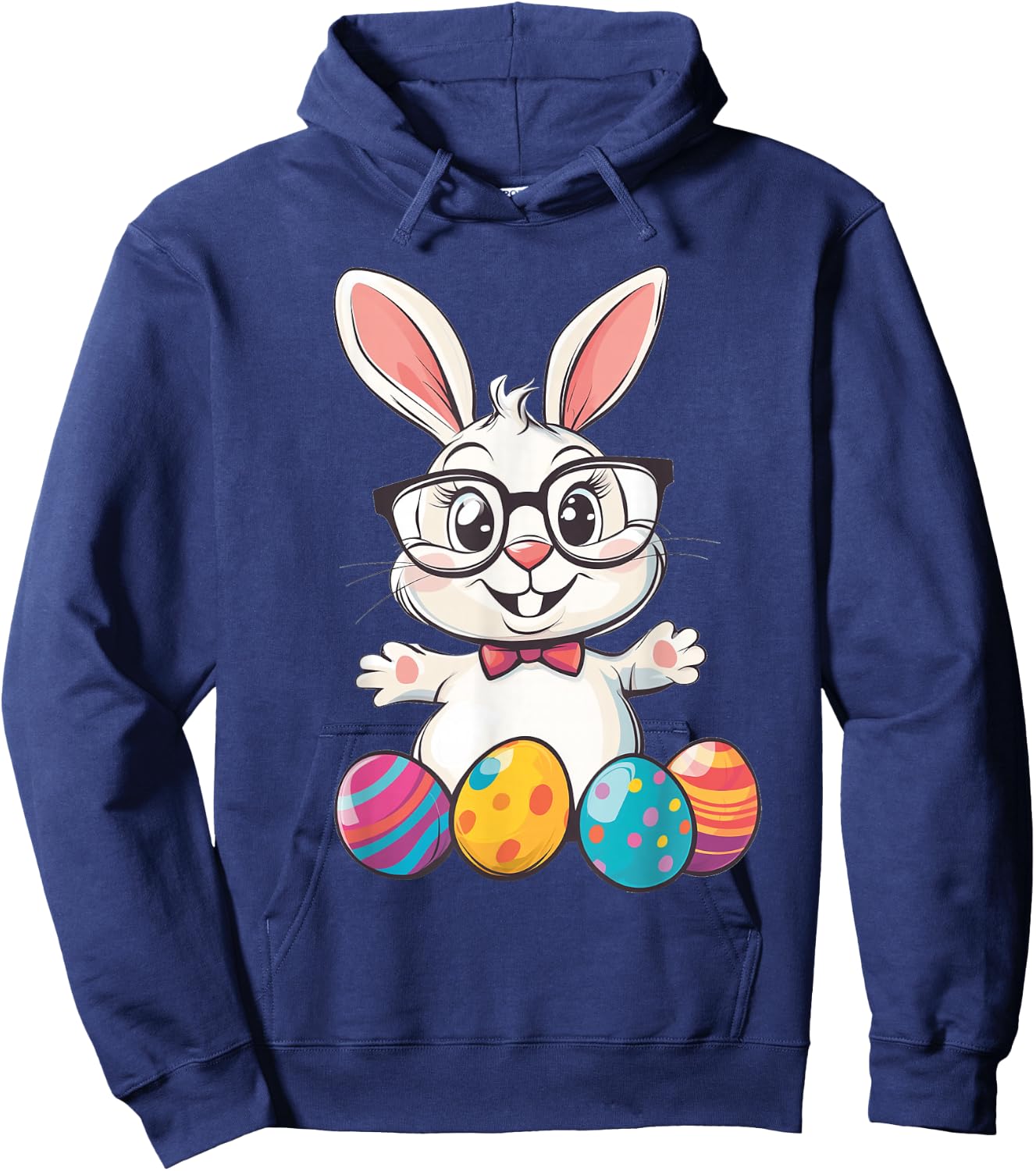 Easter Bunny Rabbit Graphic Hoodie - Hoodie | Navy