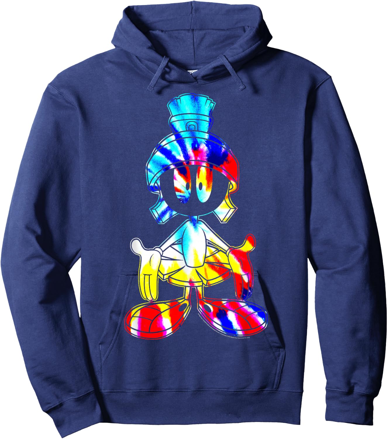 Looney Tunes Marvin The Martian Tie Dye Portrait Small Hoodie - Hoodie | Navy