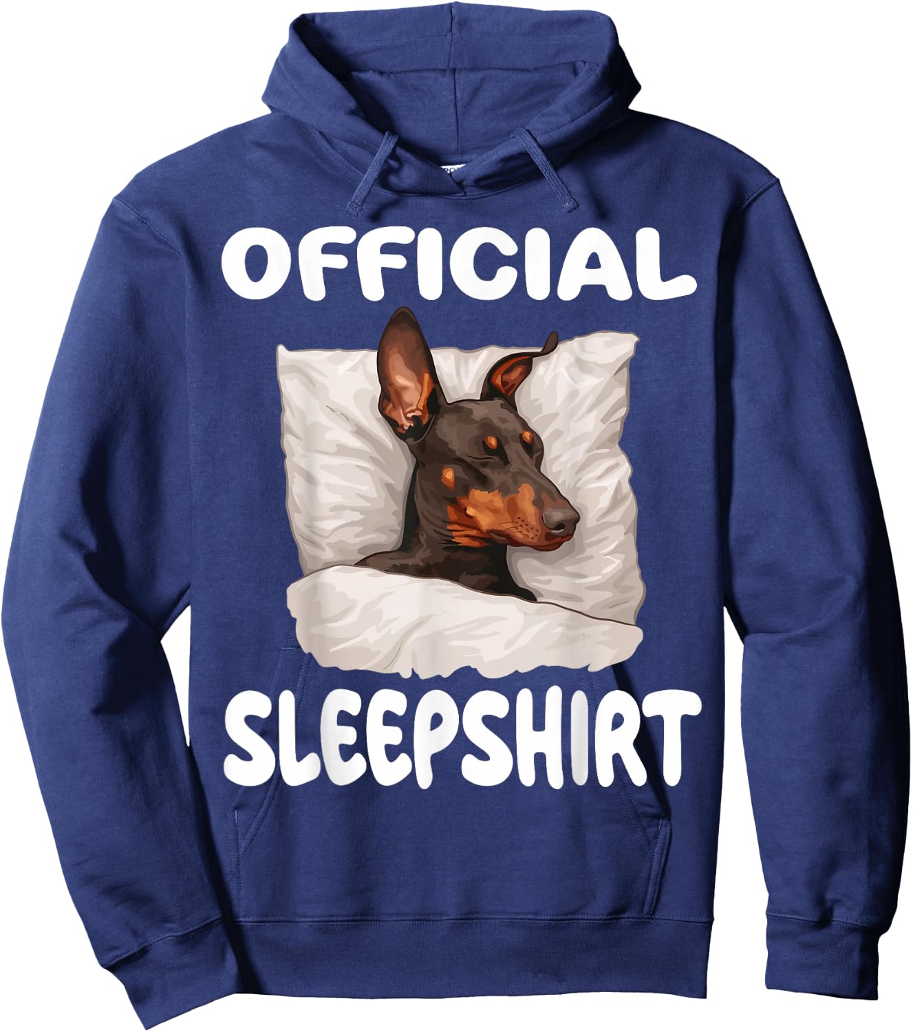 Doberman Pinscher Dog Official Sleepshirt Pajamas Nightgown Hoodie - Hoodie | Navy